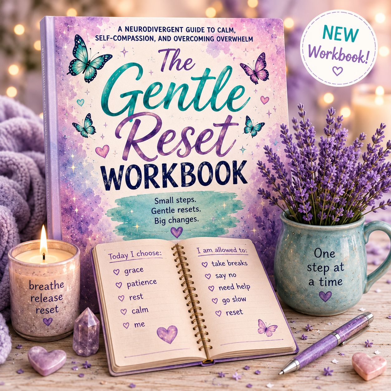 The Gentle Reset Workbook | A Neurodivergent Guide to Calm, Self-Compassion & Overcoming Overwhelm