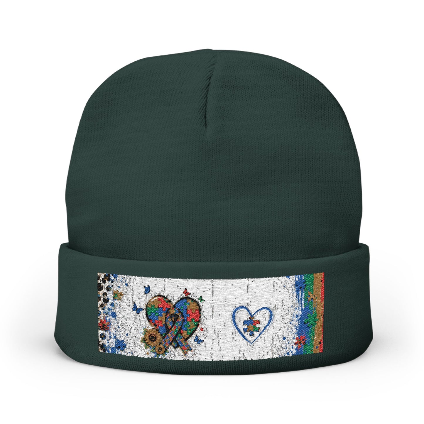 Rainbow Heart Beanie 💛 | Autism Awareness Knit Hat | NeuroVibe Shop™