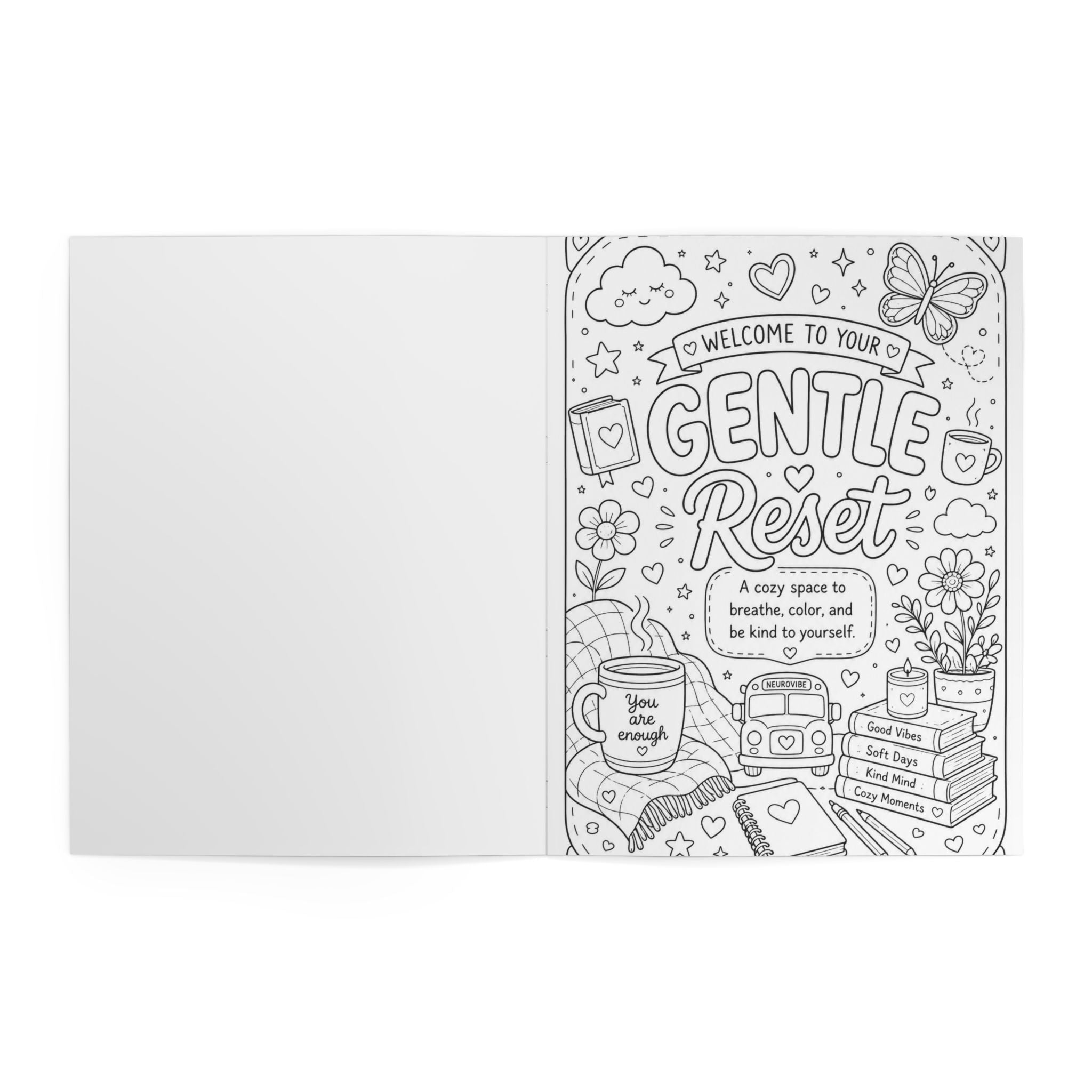 NeuroVibe Coloring Book — Cozy Mindfulness Coloring for Relaxation & Calm | NeuroVibe Shop™