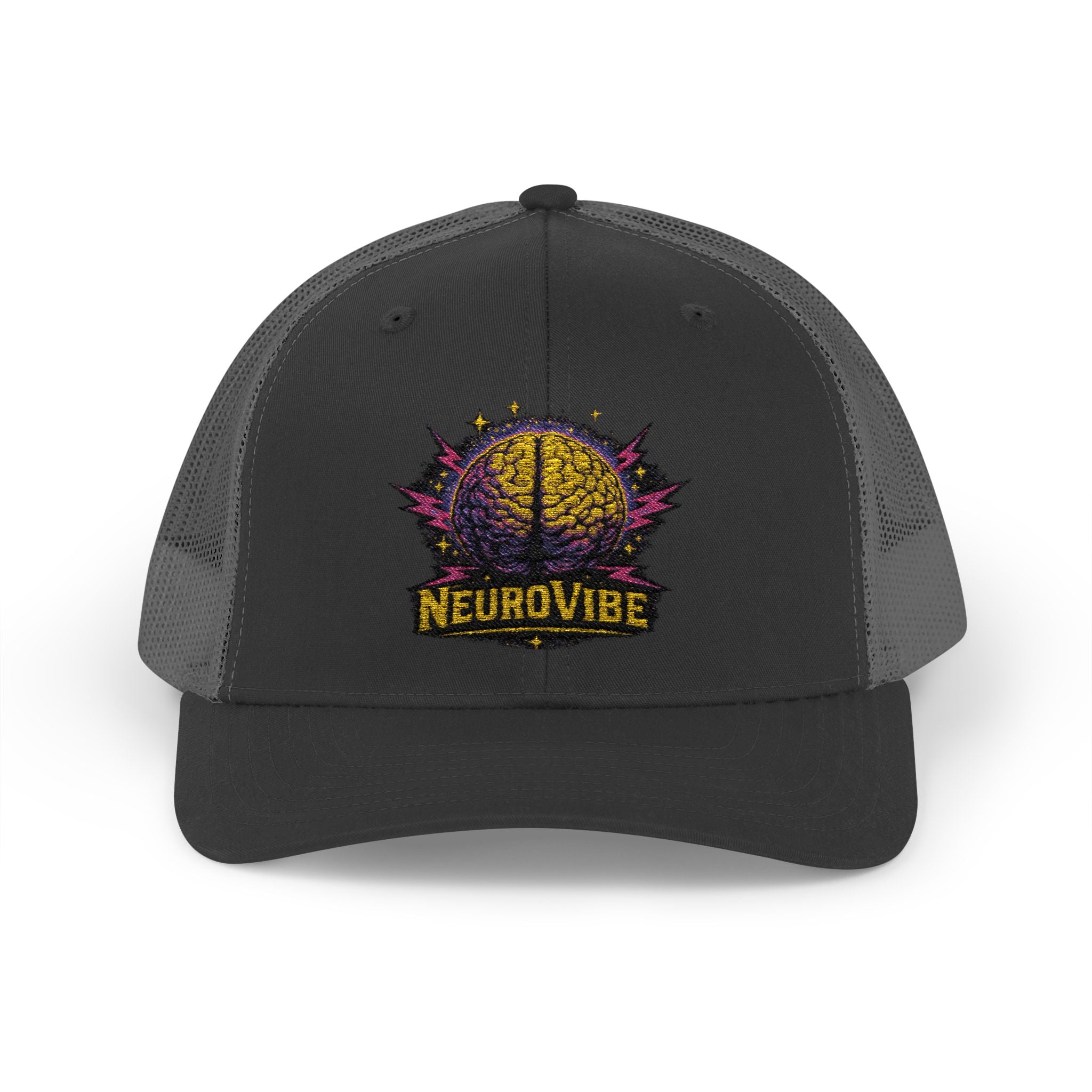 NeuroVibe Shop Retro Patch Hat – Purple Galaxy Mountain Logo Cap, Neurodiversity Awareness Hat, ADHD Autism Support Apparel, Vintage Outdoor Style Gift