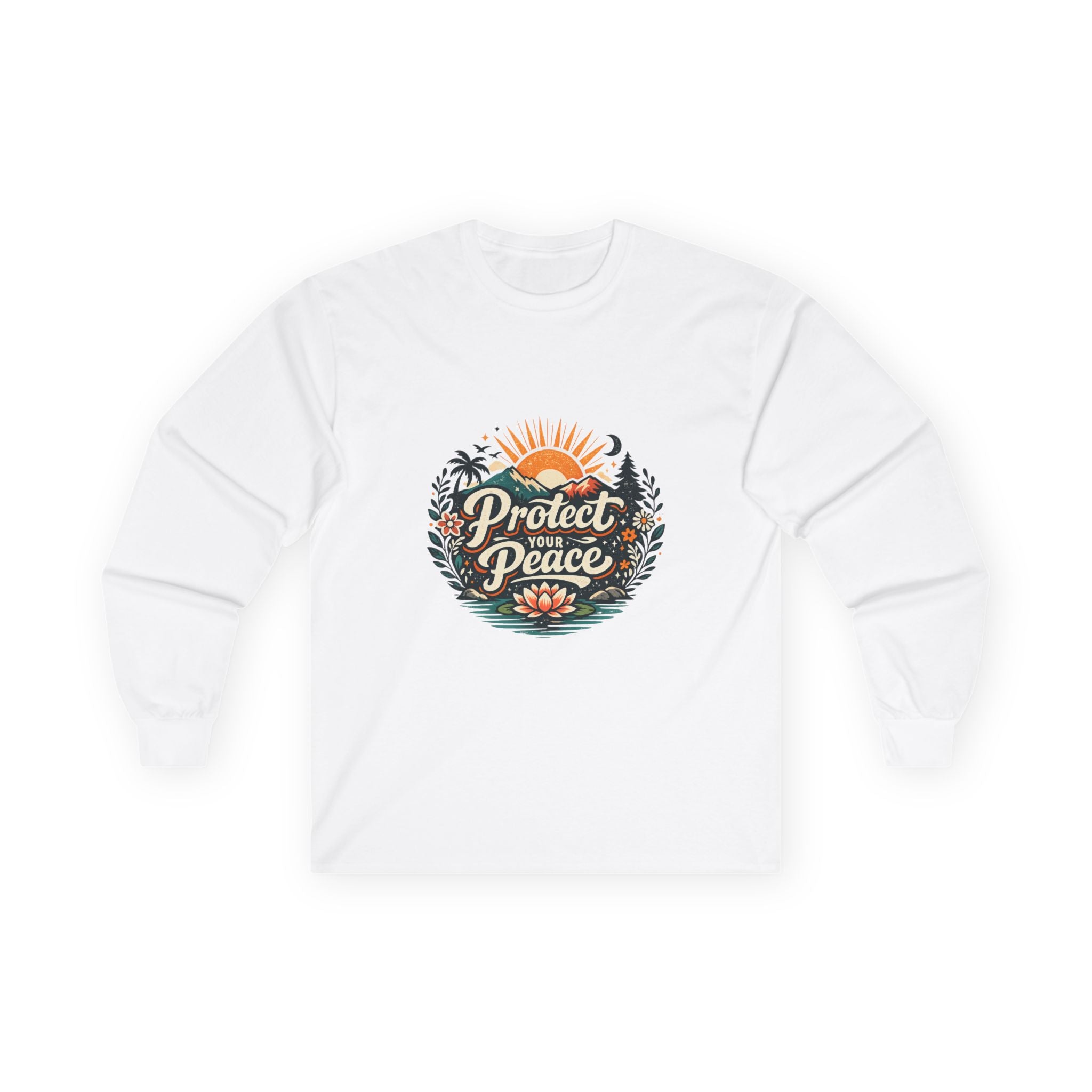Protect Your Peace Long Sleeve Tee ✌️ | Cozy Self-Care Shirt | NeuroVibe Shop™