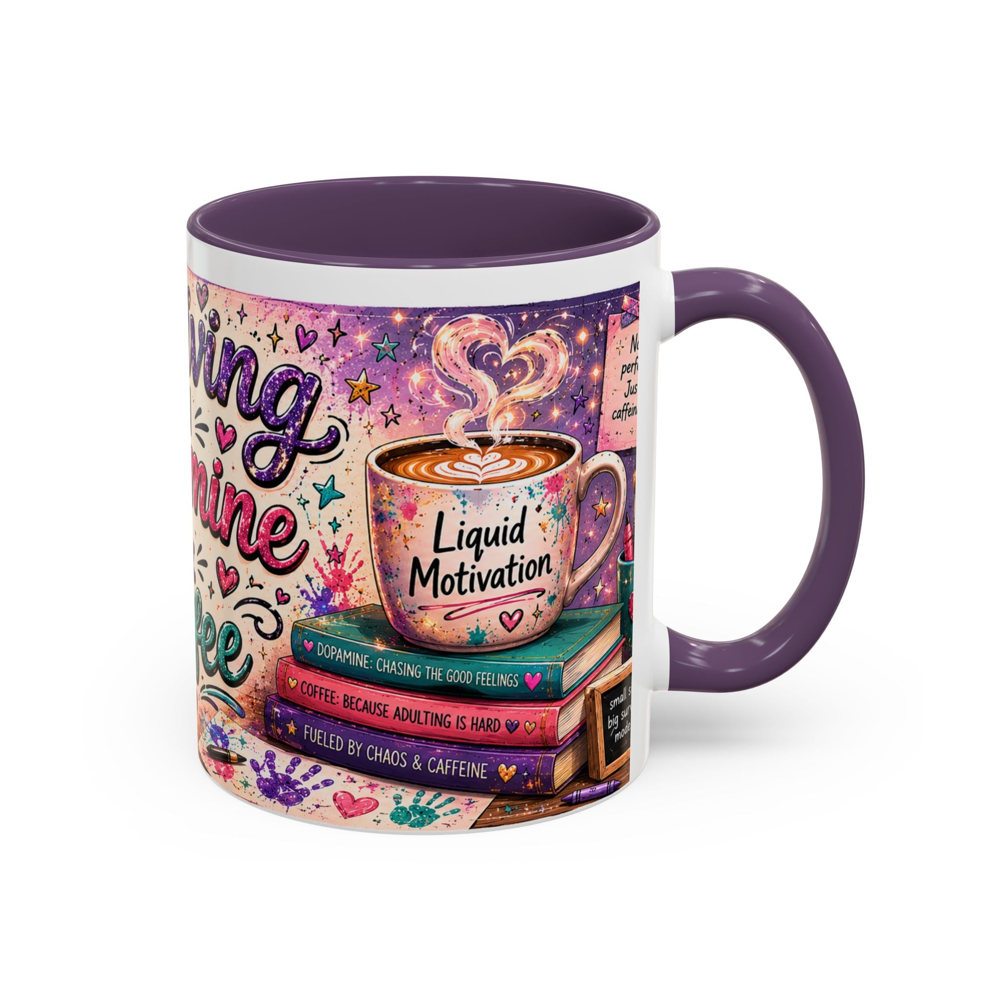Surviving on Dopamine & Coffee Mug ☕ | Neurospicy Glitter Accent Cup | NeuroVibe Shop™