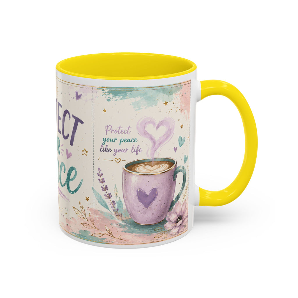 Protect Your Peace Mug ✨ | Pastel Self-Care Coffee Cup | NeuroVibe Shop™