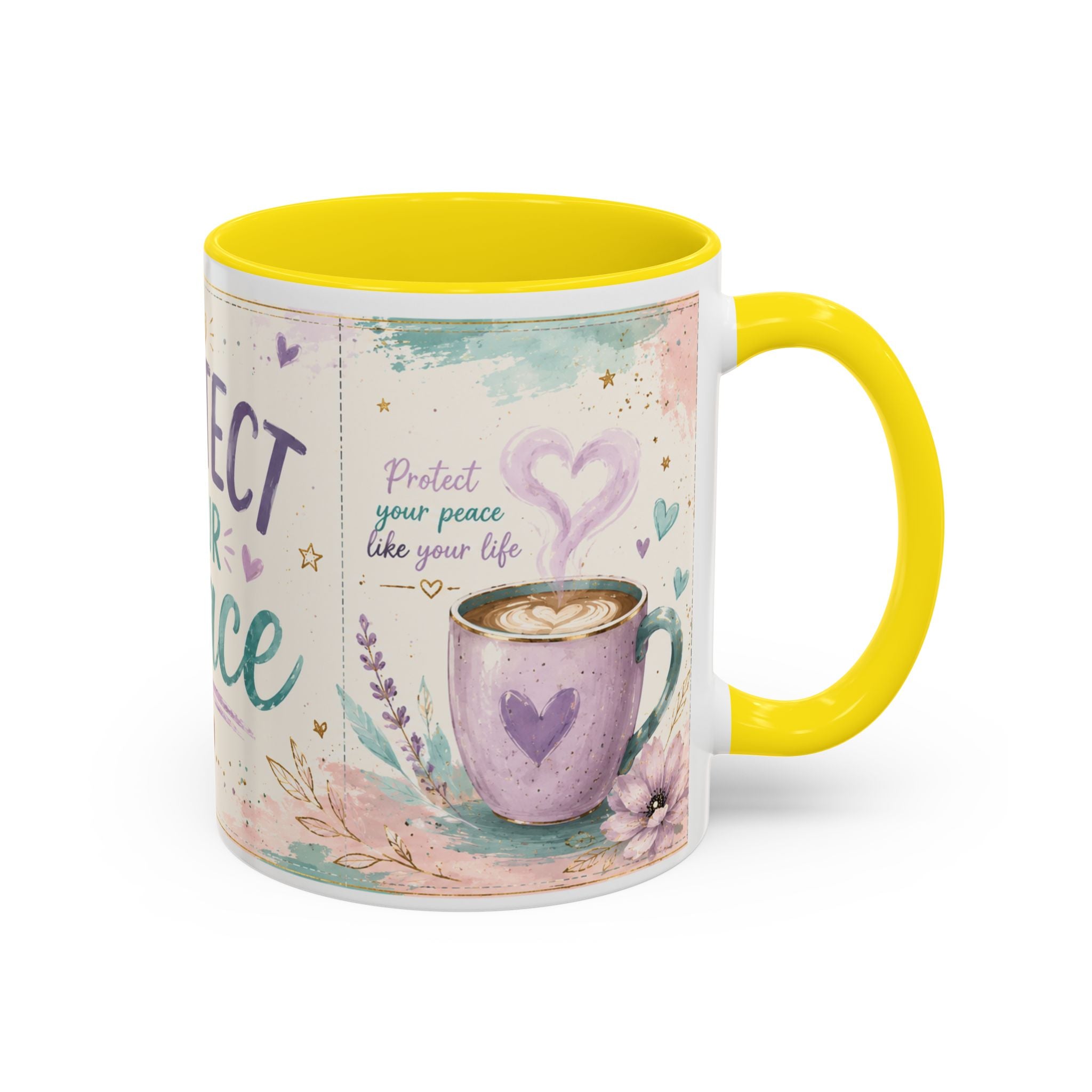 Protect Your Peace Mug ✨ | Pastel Self-Care Coffee Cup | NeuroVibe Shop™