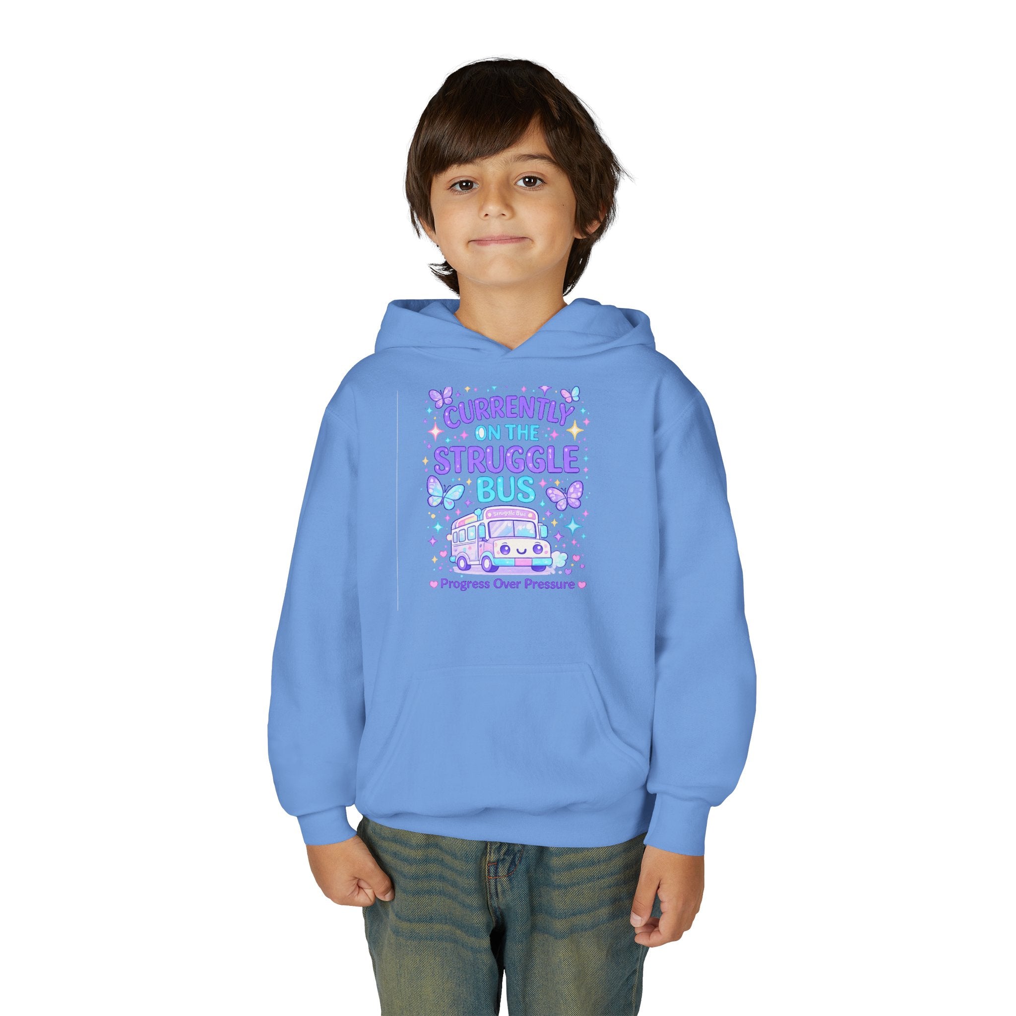 Currently on the Struggle Bus Youth Hoodie | NeuroVibe Shop™ Mental Health Awareness Hoodie