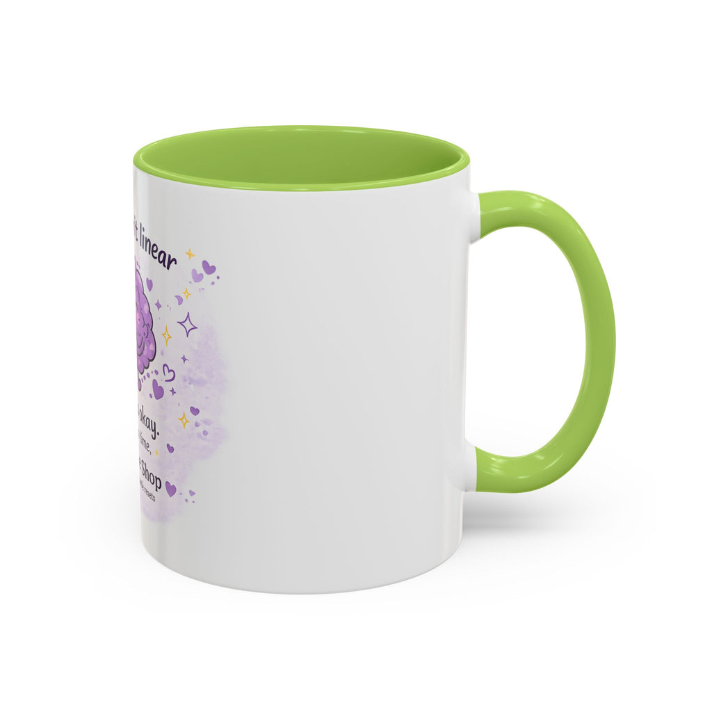 Healing Isn't Linear Coffee Mug | Cute Brain Tea/Coffee Cup, Mental Health Support Gift | NeuroVibe Shop™