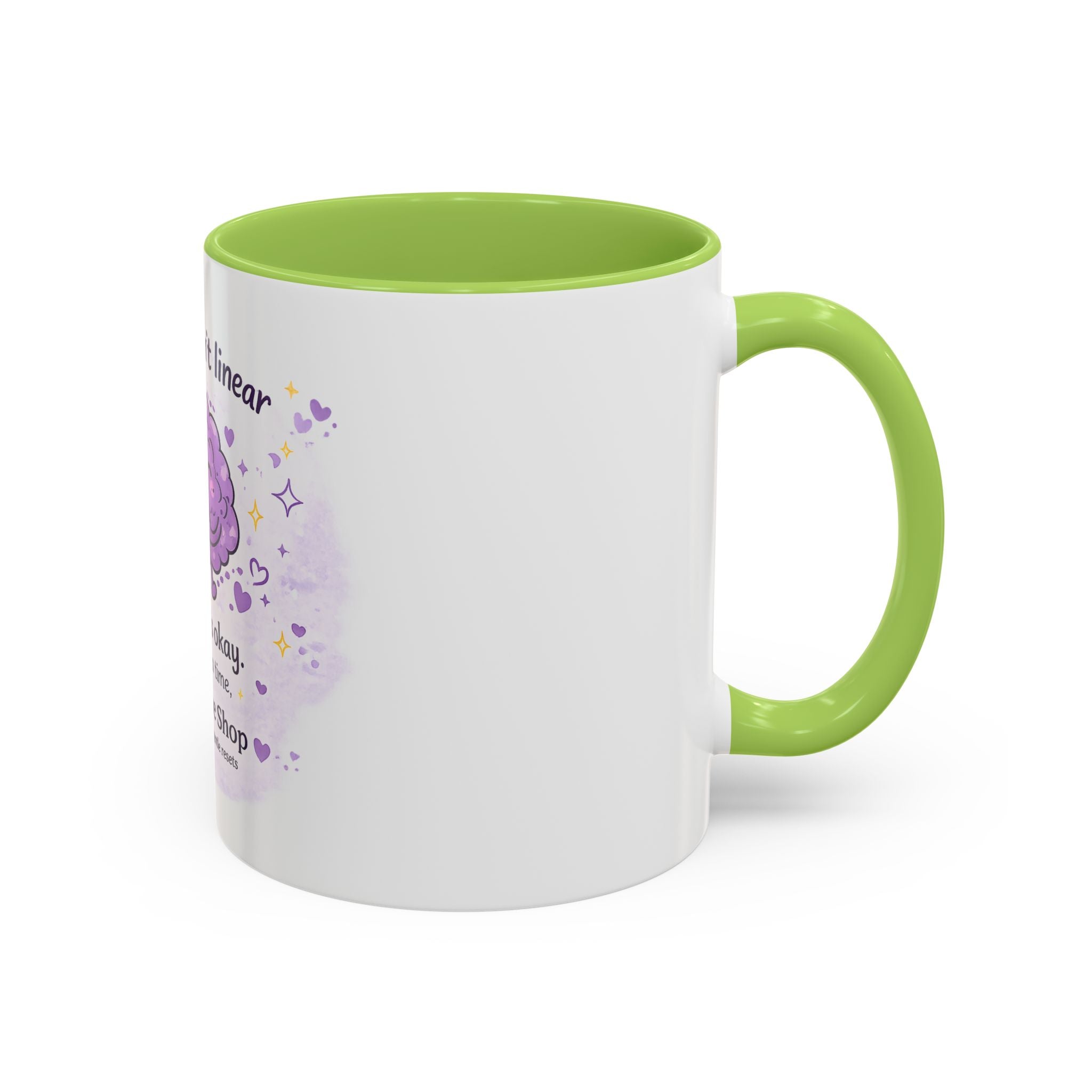 Healing Isn't Linear Coffee Mug | Cute Brain Tea/Coffee Cup, Mental Health Support Gift | NeuroVibe Shop™