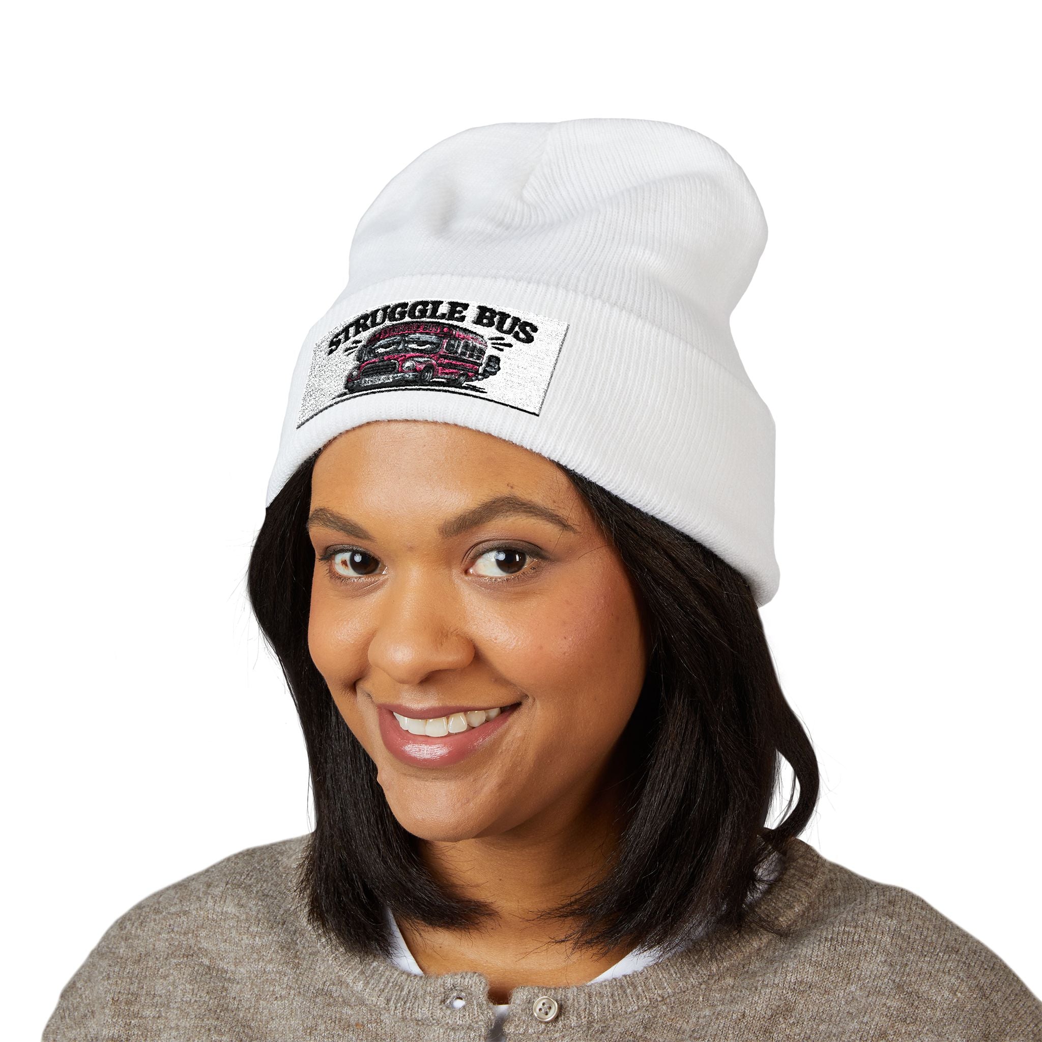 Currently on the Struggle Bus Beanie 🚌 | Cozy Embroidered Knit Hat | NeuroVibe Shop™