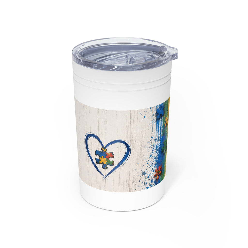 Autism Awareness Tumbler 🌈 | Puzzle Heart Travel Cup | NeuroVibe Shop™