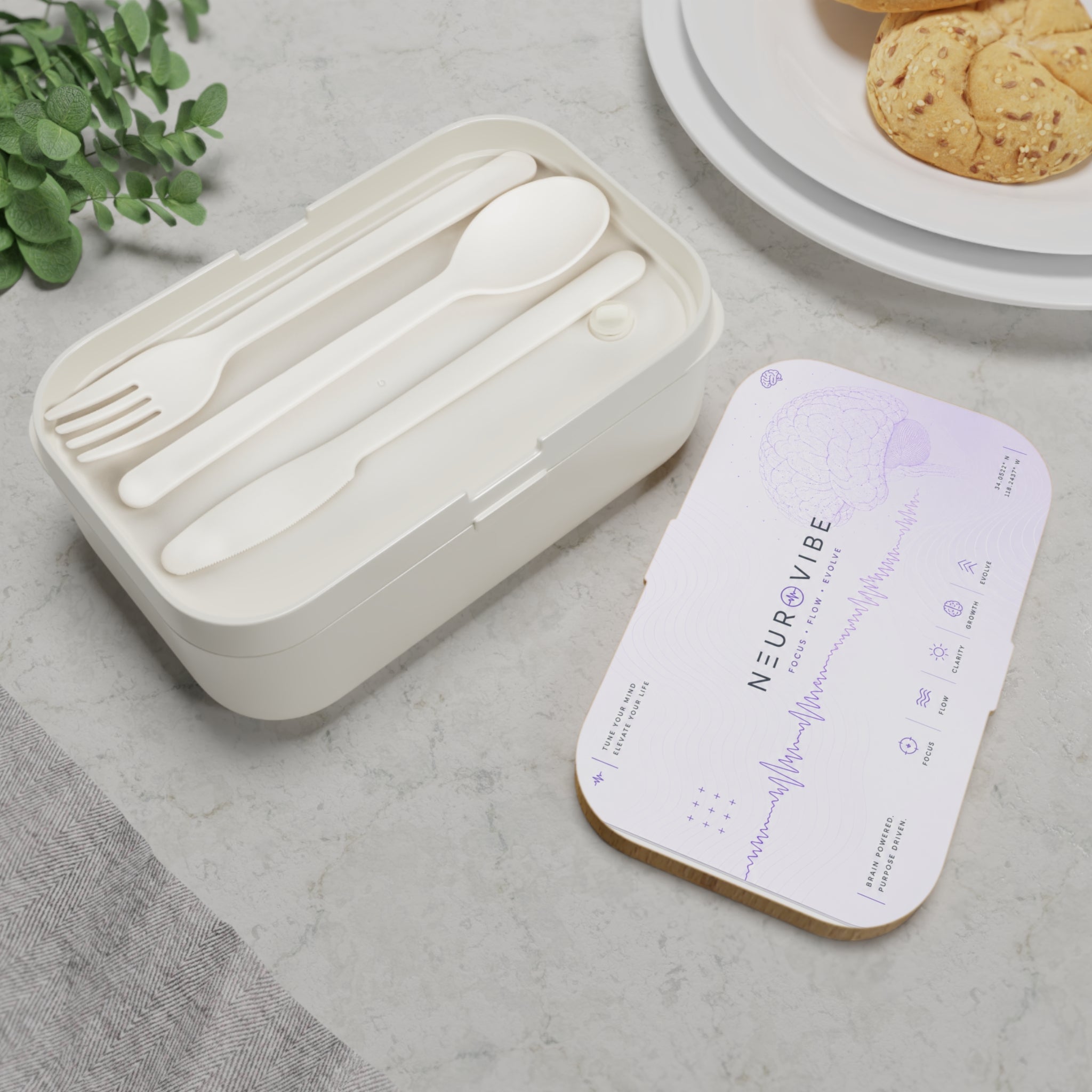 🧠 NeuroVibe Brainwave Bento Box| Microwave-Safe Meal Prep Container | NeuroVibe Shop™