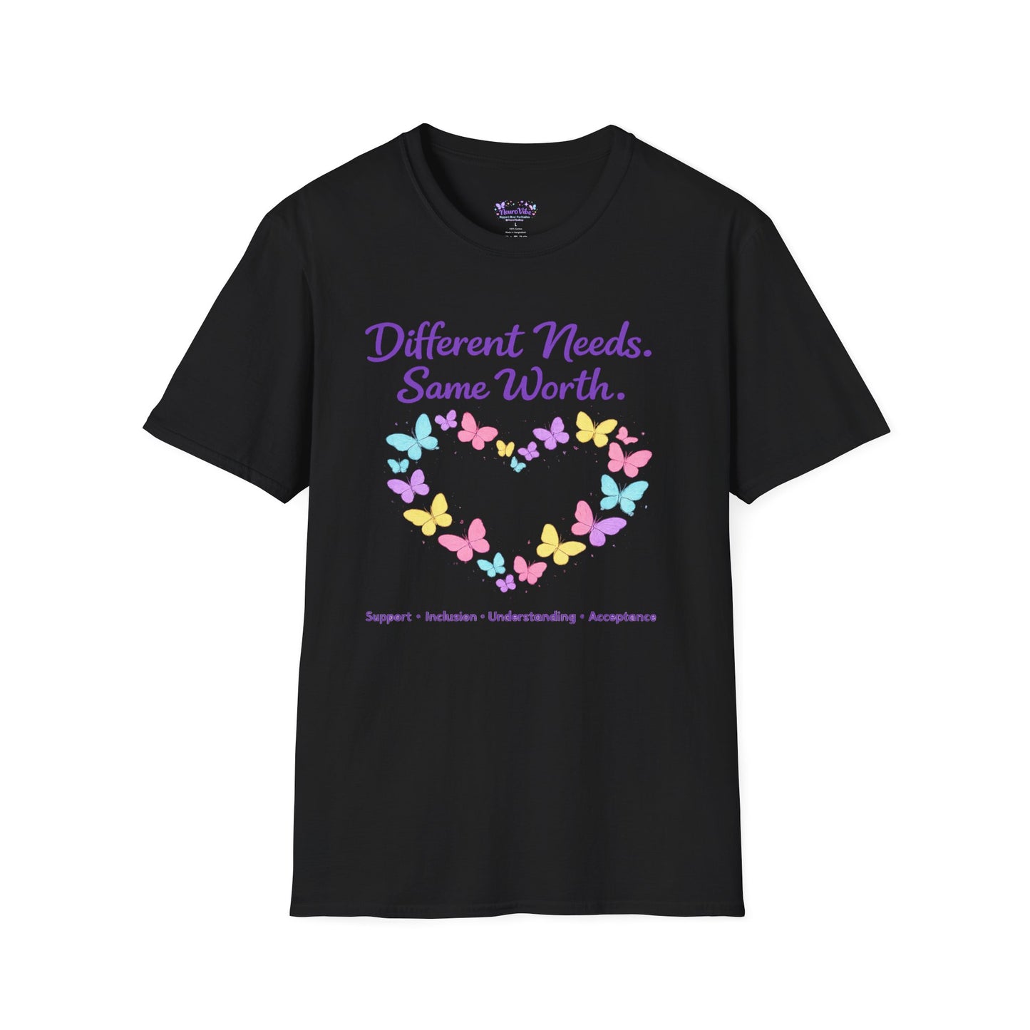 Different Needs Same Worth Shirt | Special Needs Awareness Tee | Neurodiversity Acceptance Butterfly T-Shirt