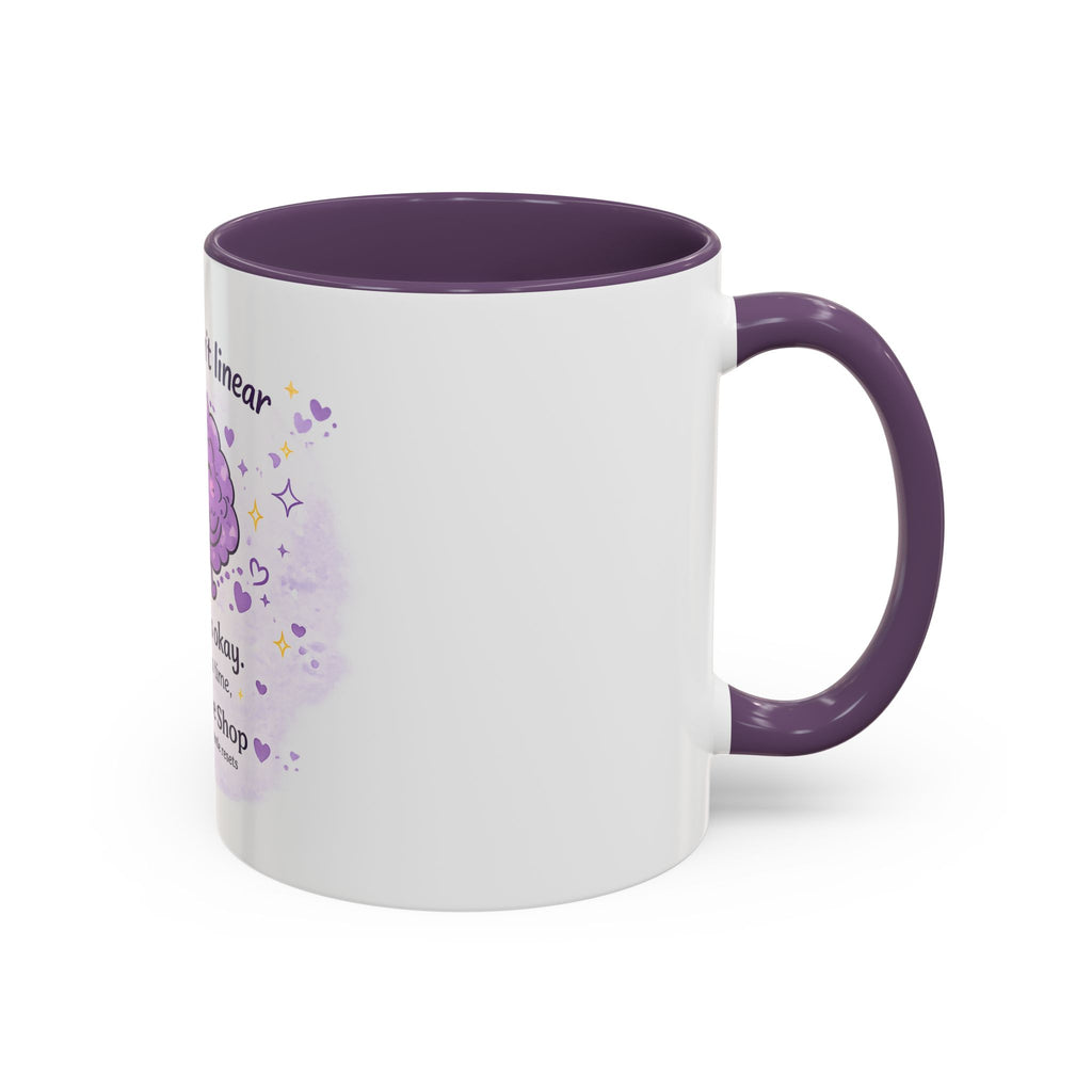 Healing Isn't Linear Coffee Mug | Cute Brain Tea/Coffee Cup, Mental Health Support Gift | NeuroVibe Shop™