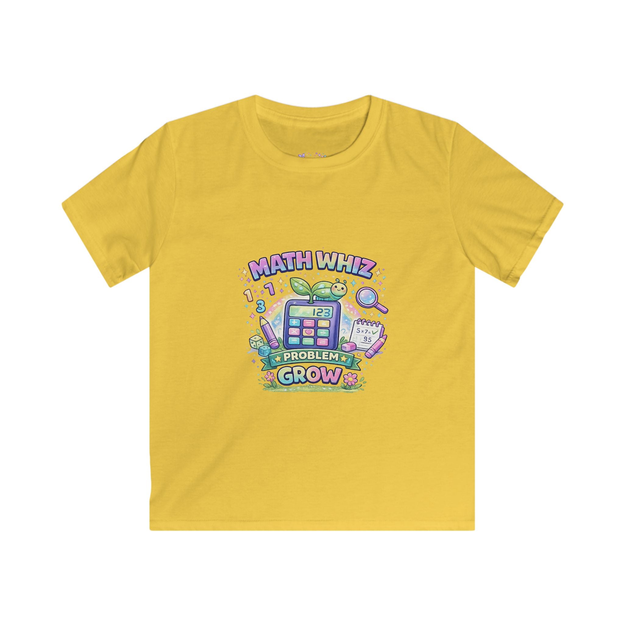 Math Whiz Problem Grow T-Shirt | Kids Math Shirt | Cute Calculator School Tee | STEM Learning Apparel 🧮💜📚