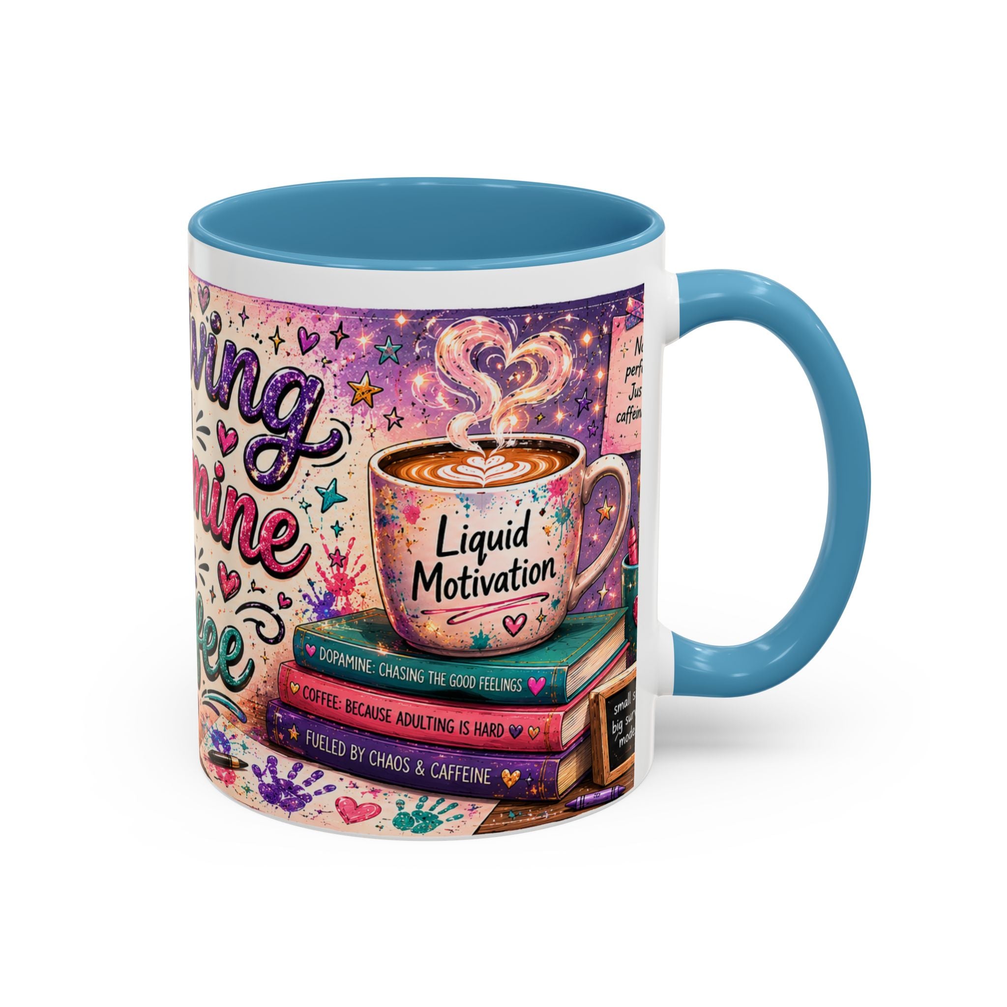 Surviving on Dopamine & Coffee Mug ☕ | Neurospicy Glitter Accent Cup | NeuroVibe Shop™