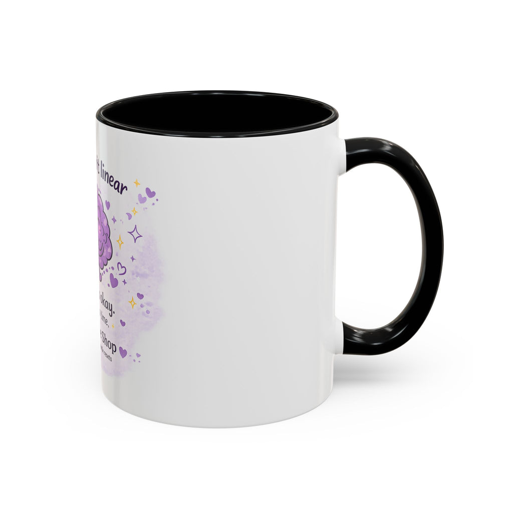 Healing Isn't Linear Coffee Mug | Cute Brain Tea/Coffee Cup, Mental Health Support Gift | NeuroVibe Shop™