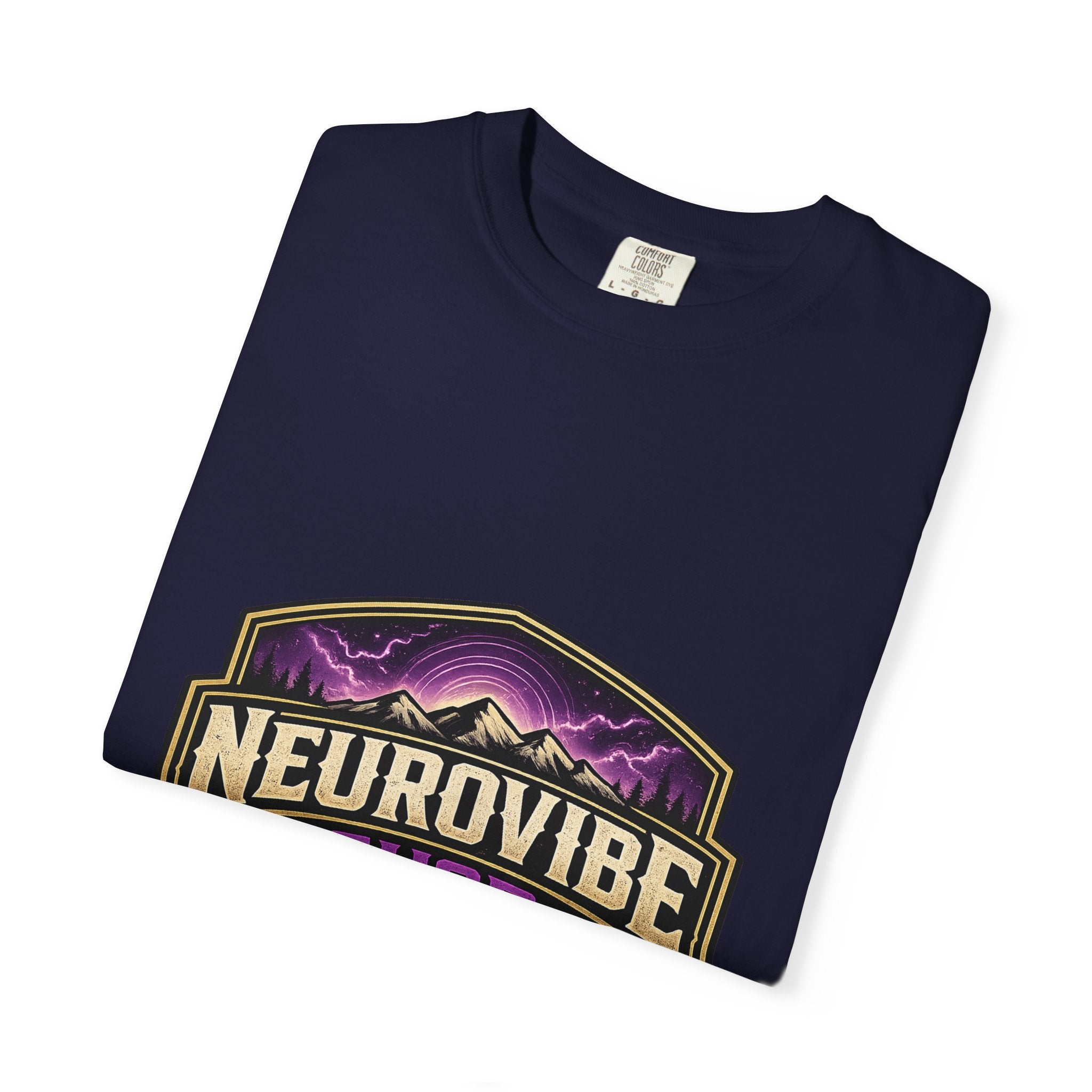 NeuroVibe Shop Ignite Your Mind T-Shirt | Purple Lightning Brain Graphic Tee | Neurodiversity Awareness Shirt | ADHD Autism Mental Health Support Apparel