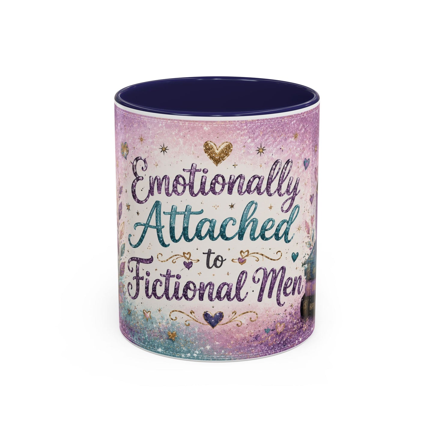 Emotionally Attached to Fictional Men Mug 💜 | Romance Reader Coffee Cup | NeuroVibe Shop™