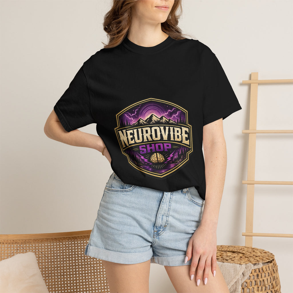 NeuroVibe Shop Ignite Your Mind T-Shirt | Purple Lightning Brain Graphic Tee | Neurodiversity Awareness Shirt | ADHD Autism Mental Health Support Apparel