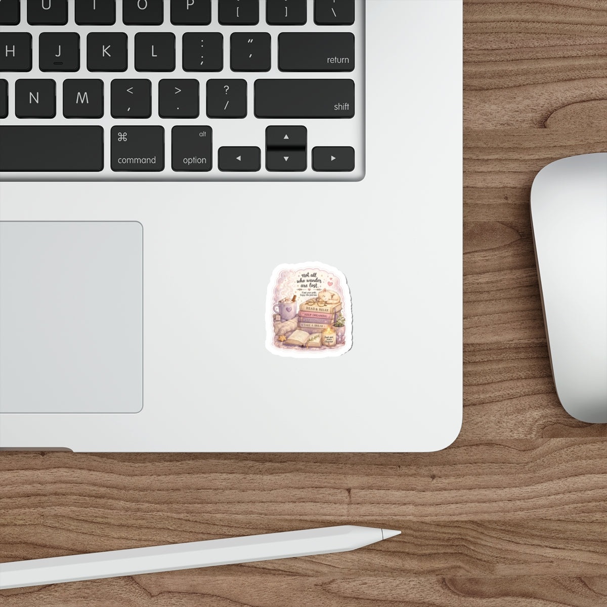 📚 Stay Cozy Reading Sticker | Cozy Books, Cat & Tea Aesthetic Pastel Decal