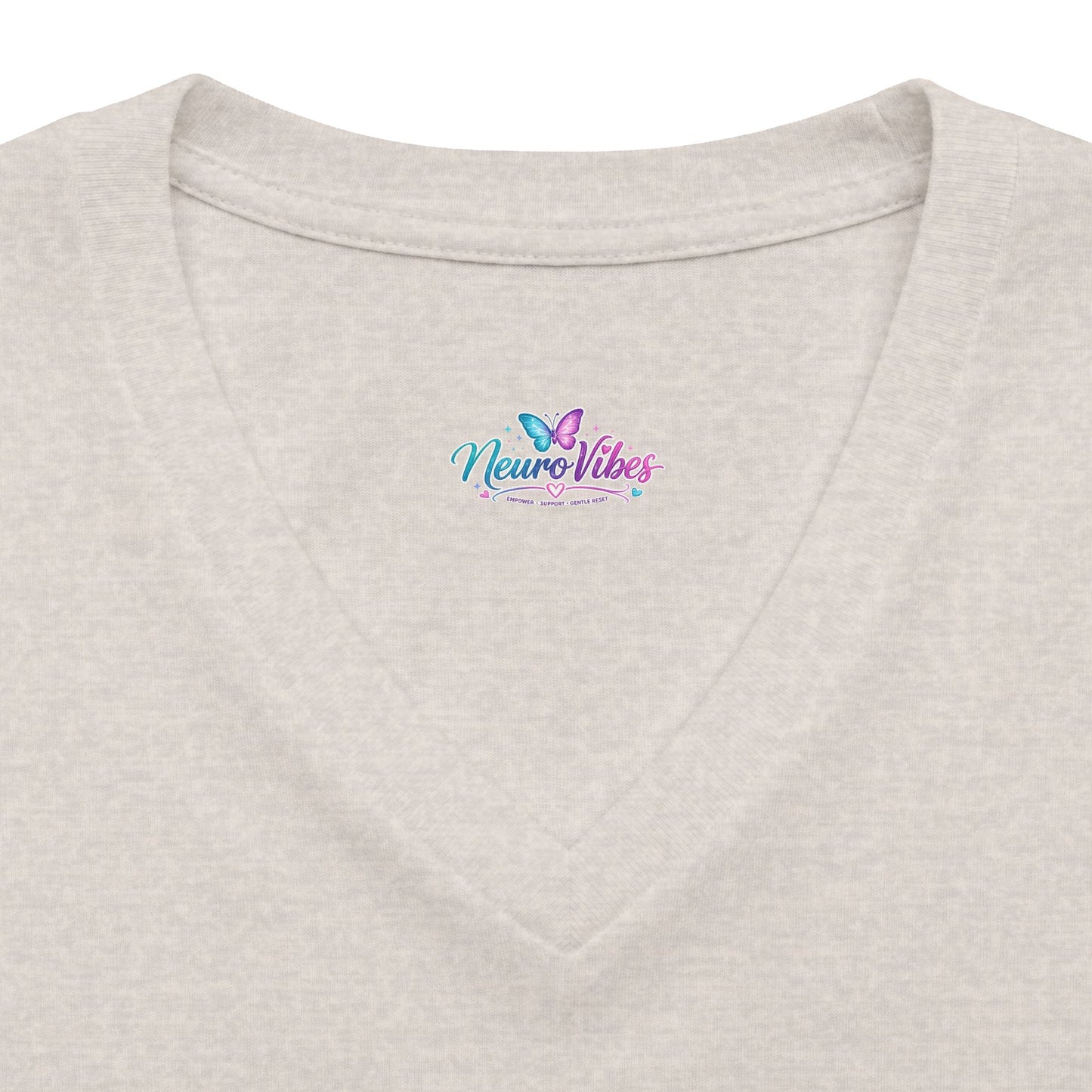 V‑Neck Tee — NeuroVibes Positive Affirmation T-Shirt | Choose Grace Over Perfection 💜🦋