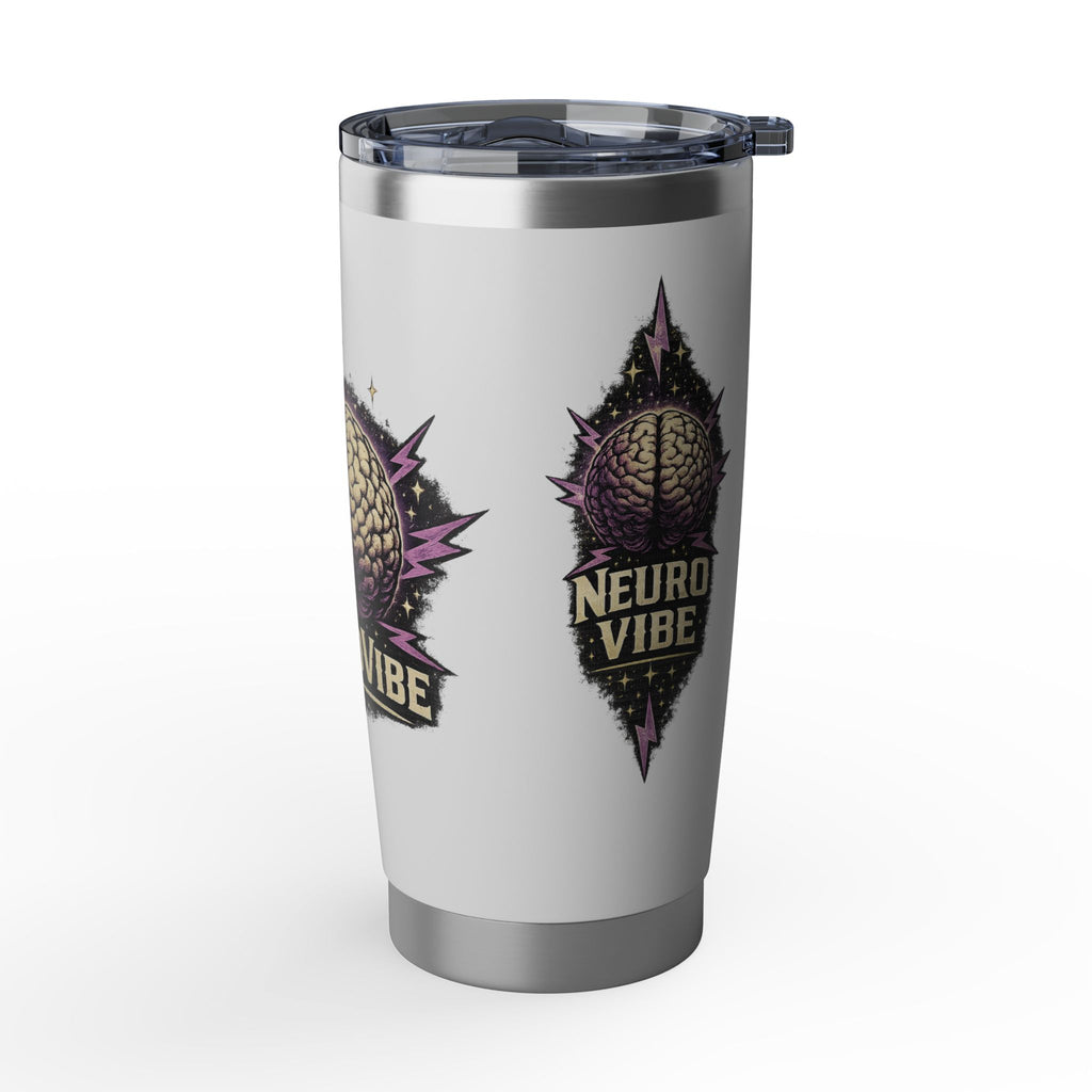 NeuroVibe Shop Ignite Your Mind 20oz Tumbler | Purple Lightning Brain Design | ADHD Autism Awareness Travel Mug | Neurodiversity Mental Health Gift