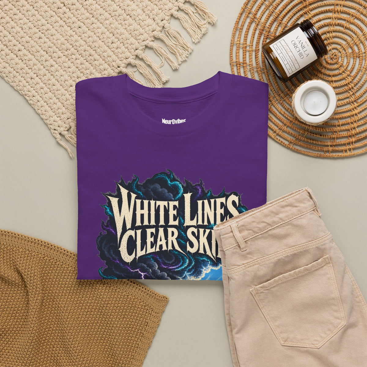 White Lines Clear Skies Band Tee | Neur0vibes Rock Shirt