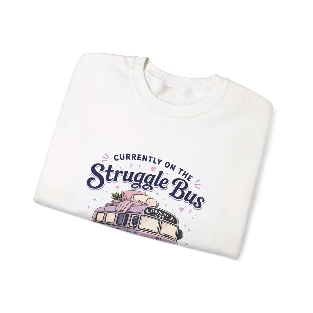 Currently on the Struggle Bus Crewneck 💜 | Retro Mental Health Sweatshirt | NeuroVibe Shop™