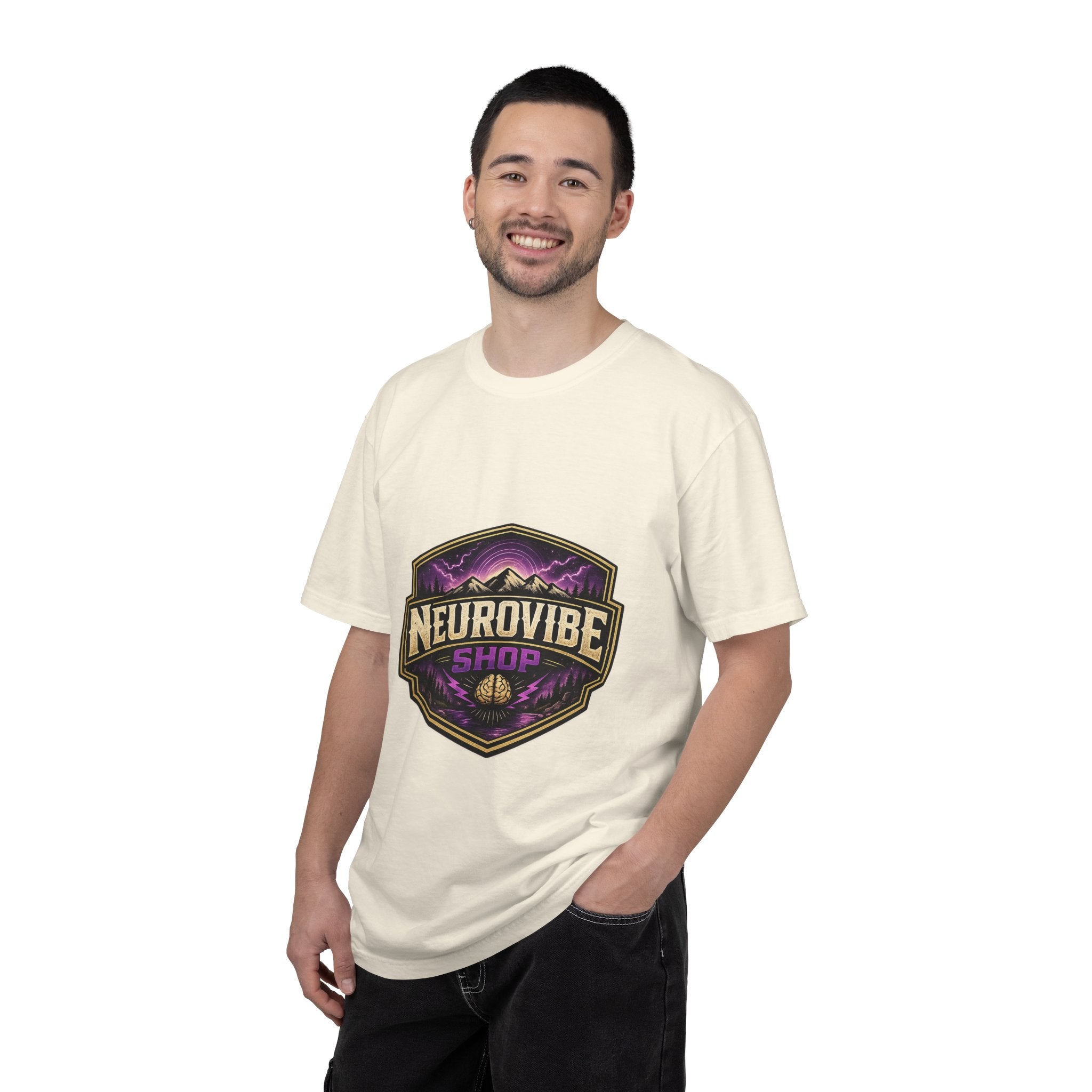 NeuroVibe Shop Ignite Your Mind T-Shirt | Purple Lightning Brain Graphic Tee | Neurodiversity Awareness Shirt | ADHD Autism Mental Health Support Apparel