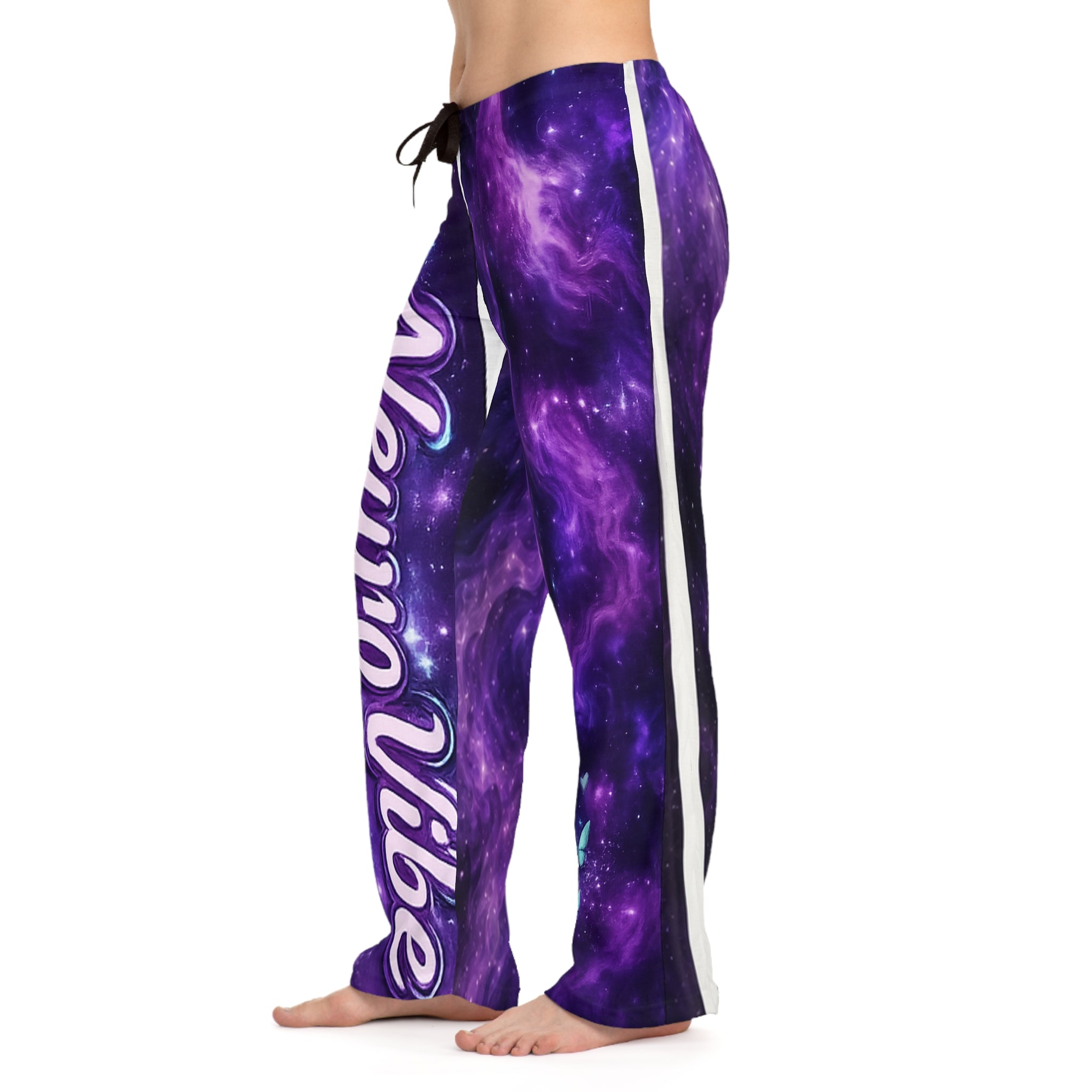 Purple Galaxy Women’s Pajama Pants | Cosmic Nebula Lounge Pants | NeuroVibe Shop™