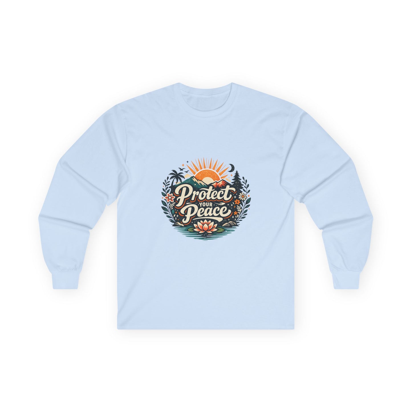 Protect Your Peace Long Sleeve Tee ✌️ | Cozy Self-Care Shirt | NeuroVibe Shop™