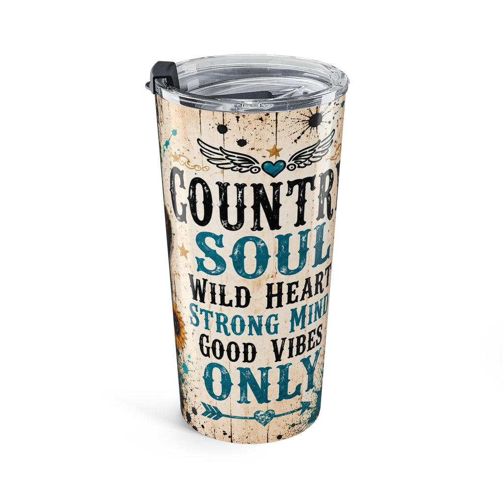 20oz Country Soul Skull Tumbler 🤠 | Leopard Cowgirl Travel Cup | NeuroVibe Shop™