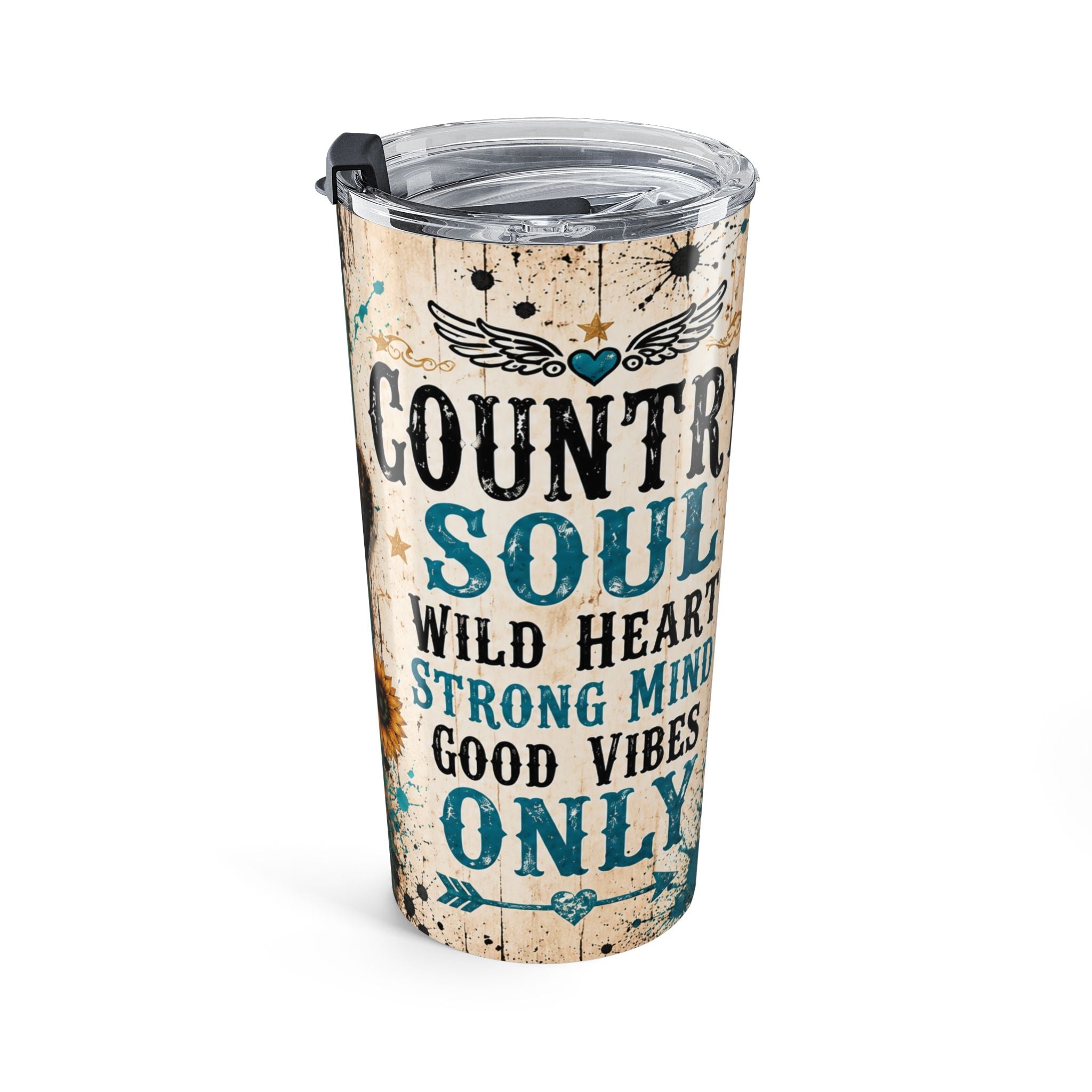 20oz Country Soul Skull Tumbler 🤠 | Leopard Cowgirl Travel Cup | NeuroVibe Shop™