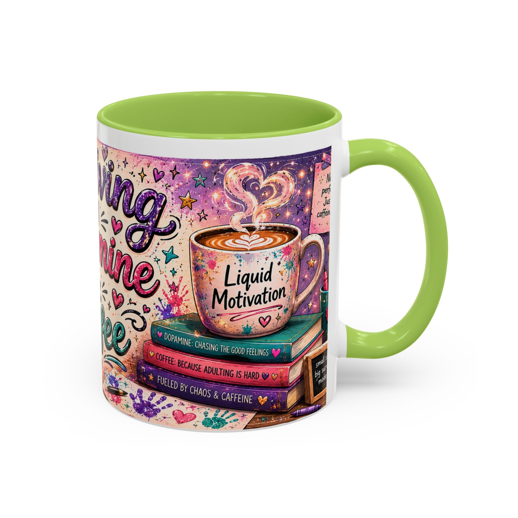 Surviving on Dopamine & Coffee Mug ☕ | Neurospicy Glitter Accent Cup | NeuroVibe Shop™
