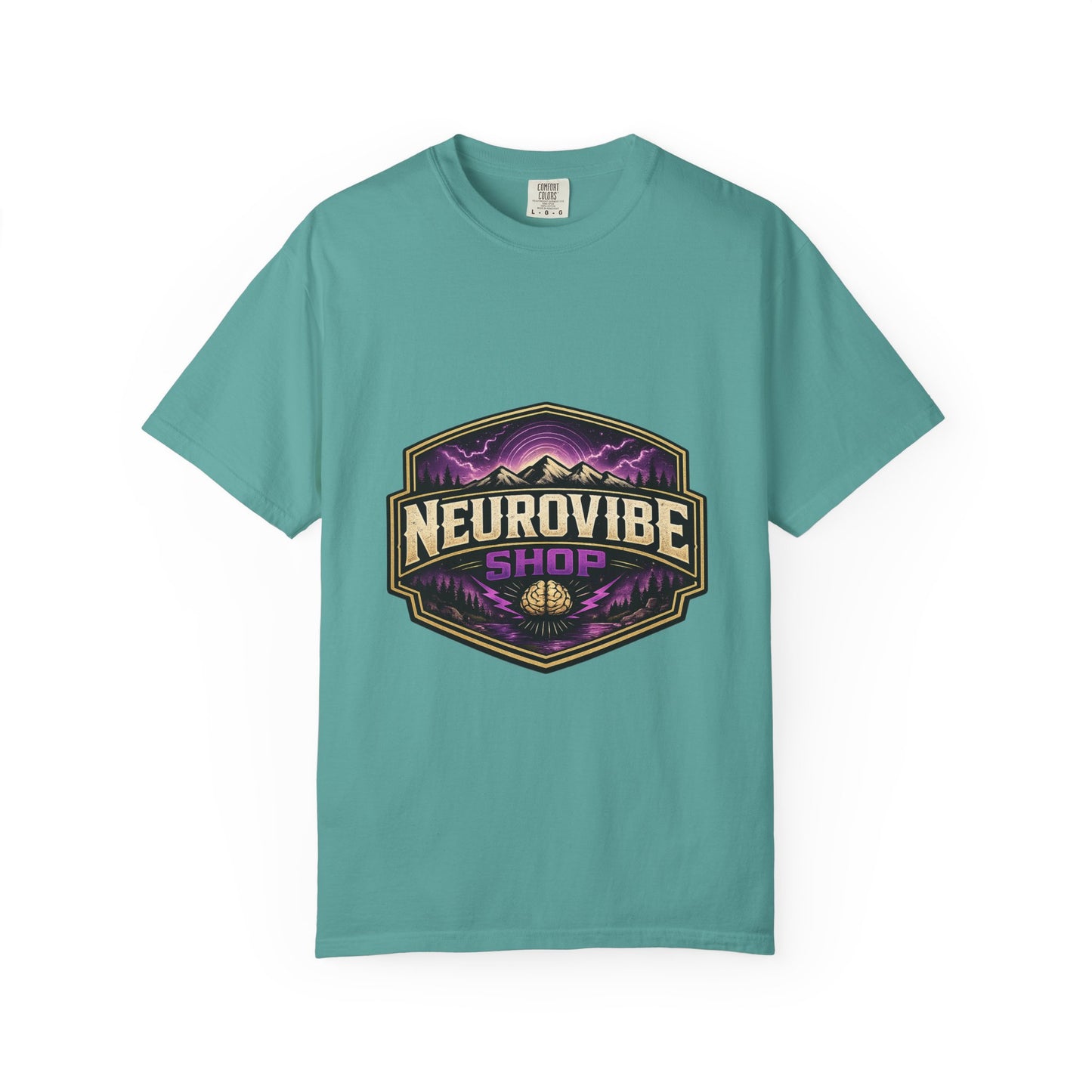 NeuroVibe Shop Ignite Your Mind T-Shirt | Purple Lightning Brain Graphic Tee | Neurodiversity Awareness Shirt | ADHD Autism Mental Health Support Apparel