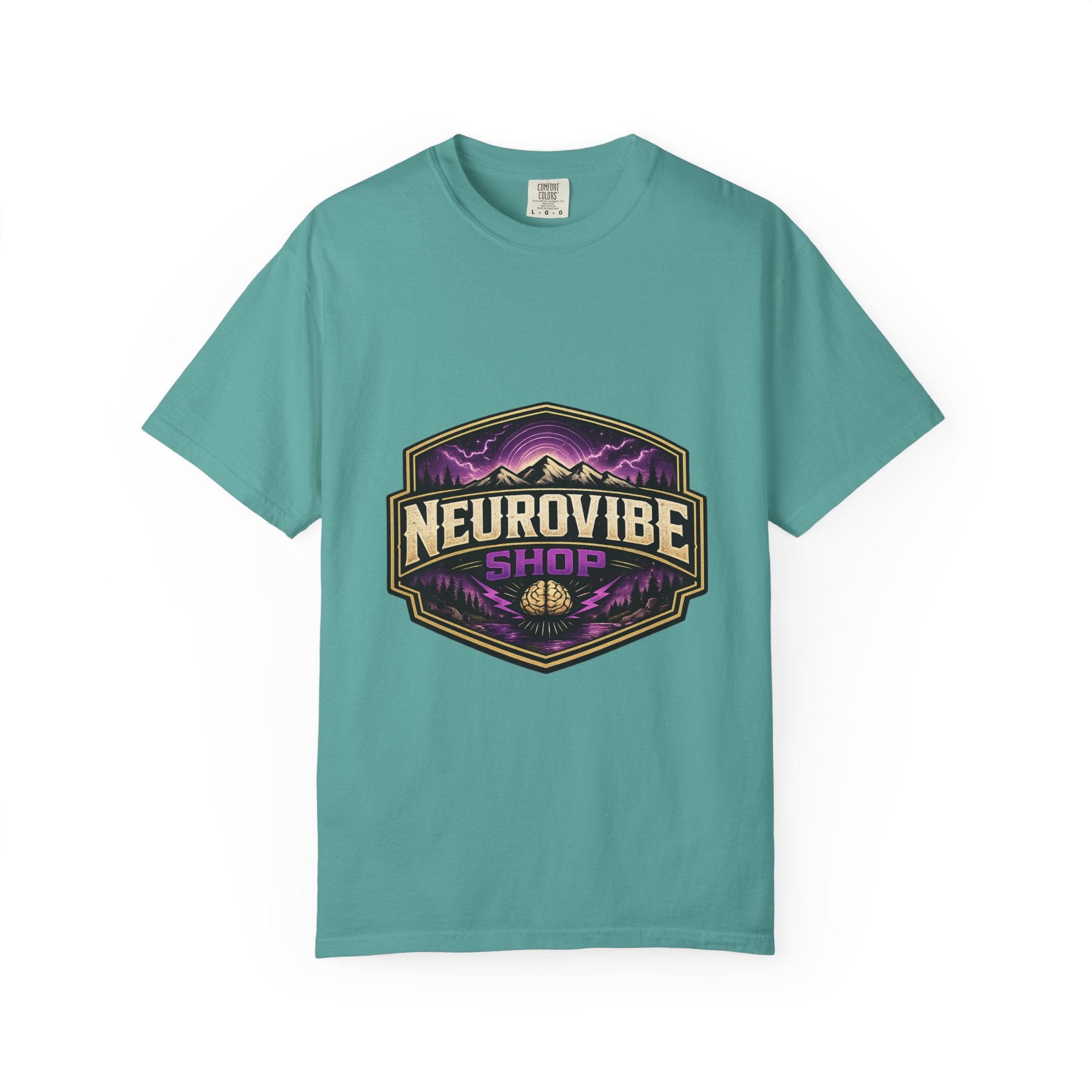 NeuroVibe Shop Ignite Your Mind T-Shirt | Purple Lightning Brain Graphic Tee | Neurodiversity Awareness Shirt | ADHD Autism Mental Health Support Apparel