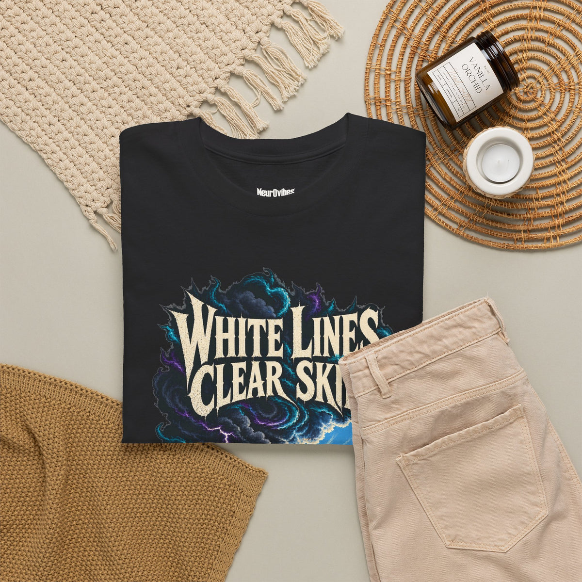 White Lines Clear Skies Band Tee | Neur0vibes Rock Shirt