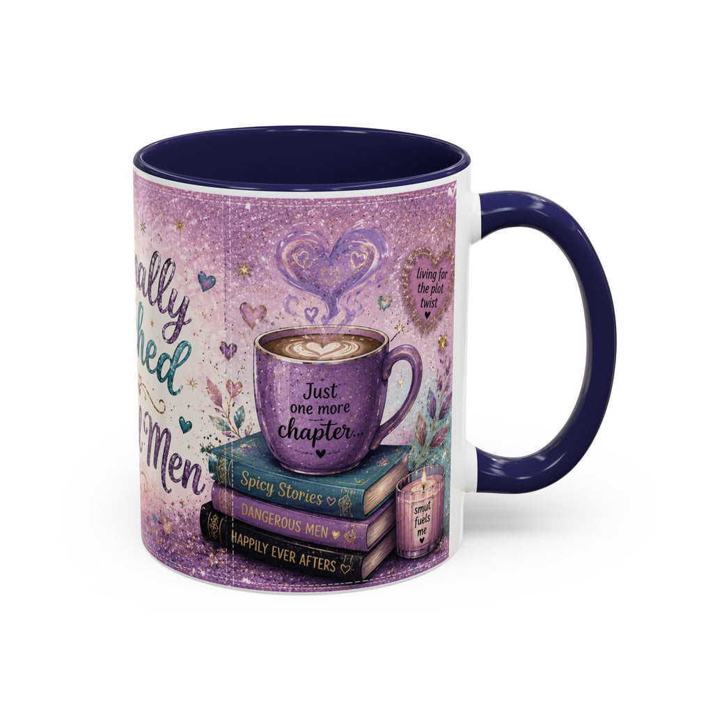 Emotionally Attached to Fictional Men Mug 💜 | Romance Reader Coffee Cup | NeuroVibe Shop™