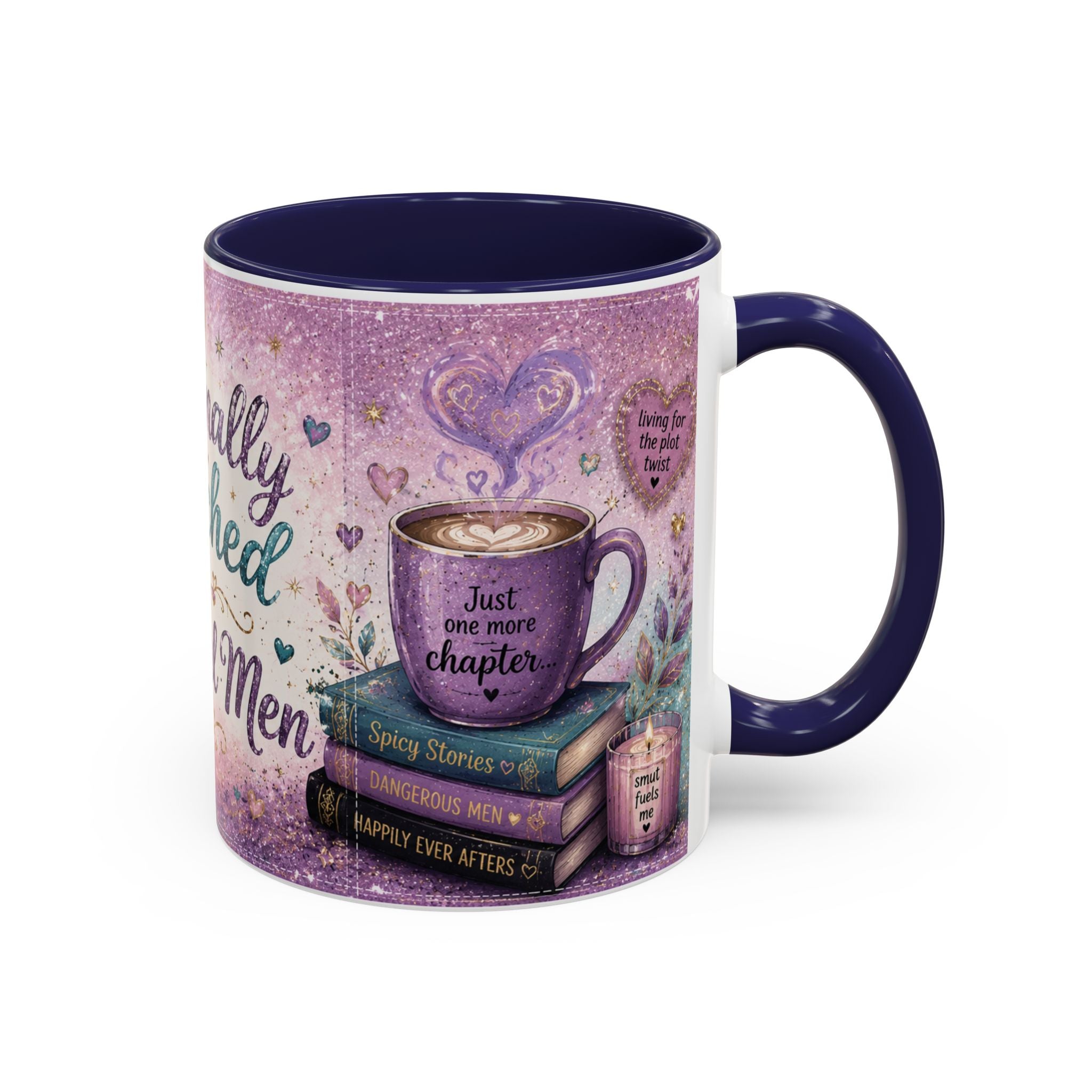 Emotionally Attached to Fictional Men Mug 💜 | Romance Reader Coffee Cup | NeuroVibe Shop™