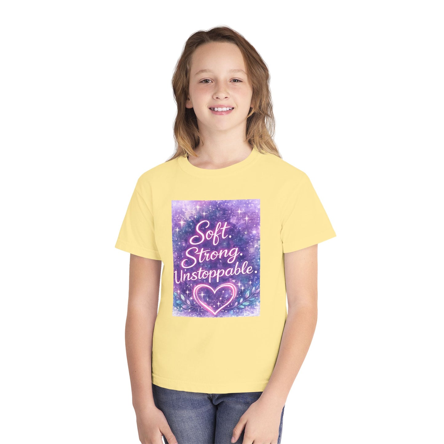 Soft Strong Unstoppable Kids T-Shirt | Positive Affirmation Tee | NeuroVibes 💜✨