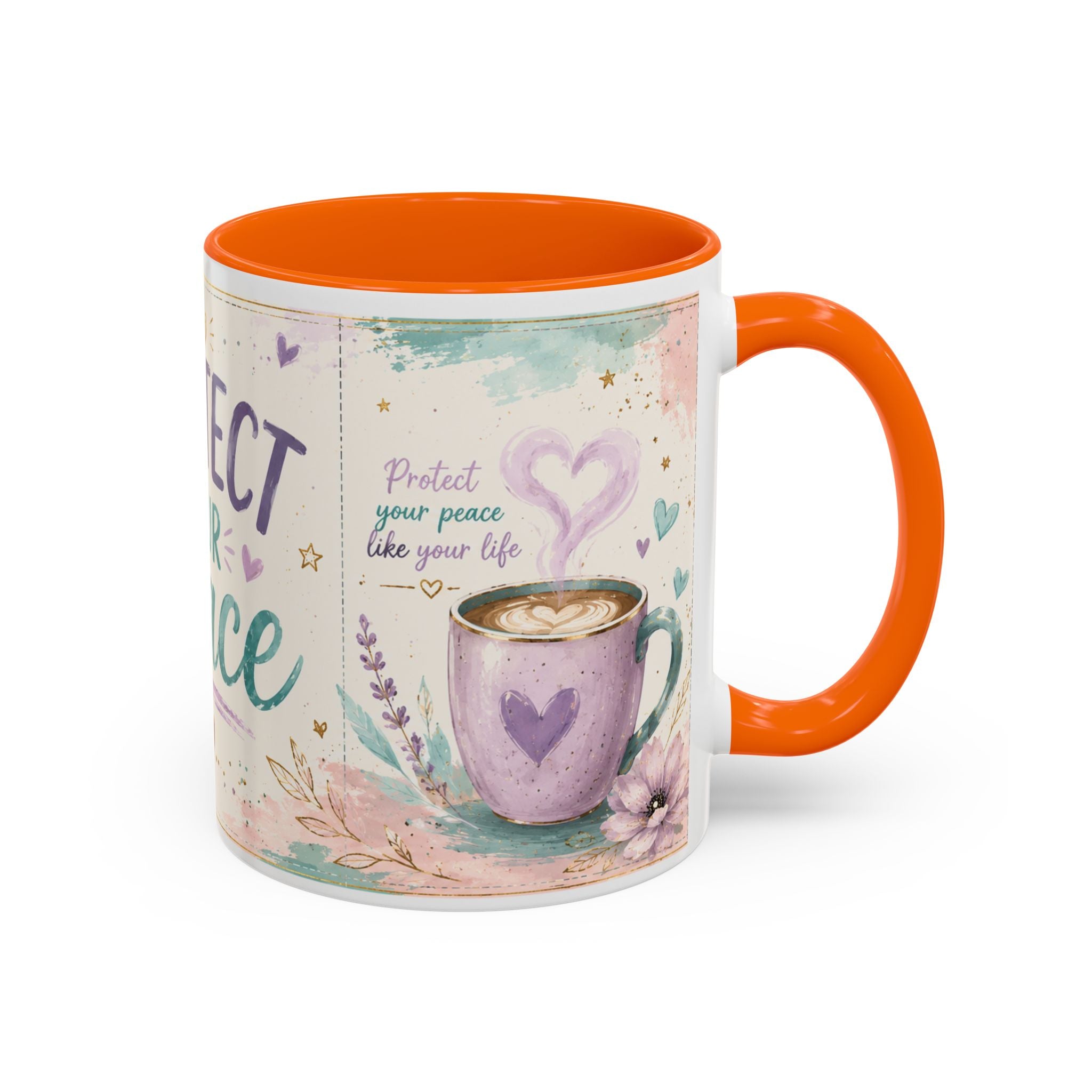Protect Your Peace Mug ✨ | Pastel Self-Care Coffee Cup | NeuroVibe Shop™