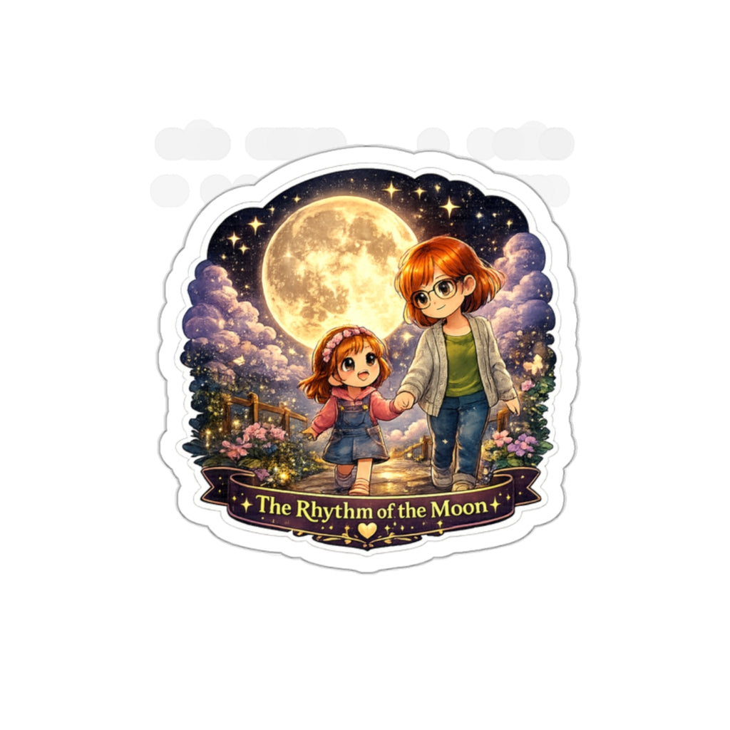 The Rhythm of the Moon Sticker | Lyra & Sylvia Under the Moon | NeuroVibe Stories Character Sticker | Book Lover Gift