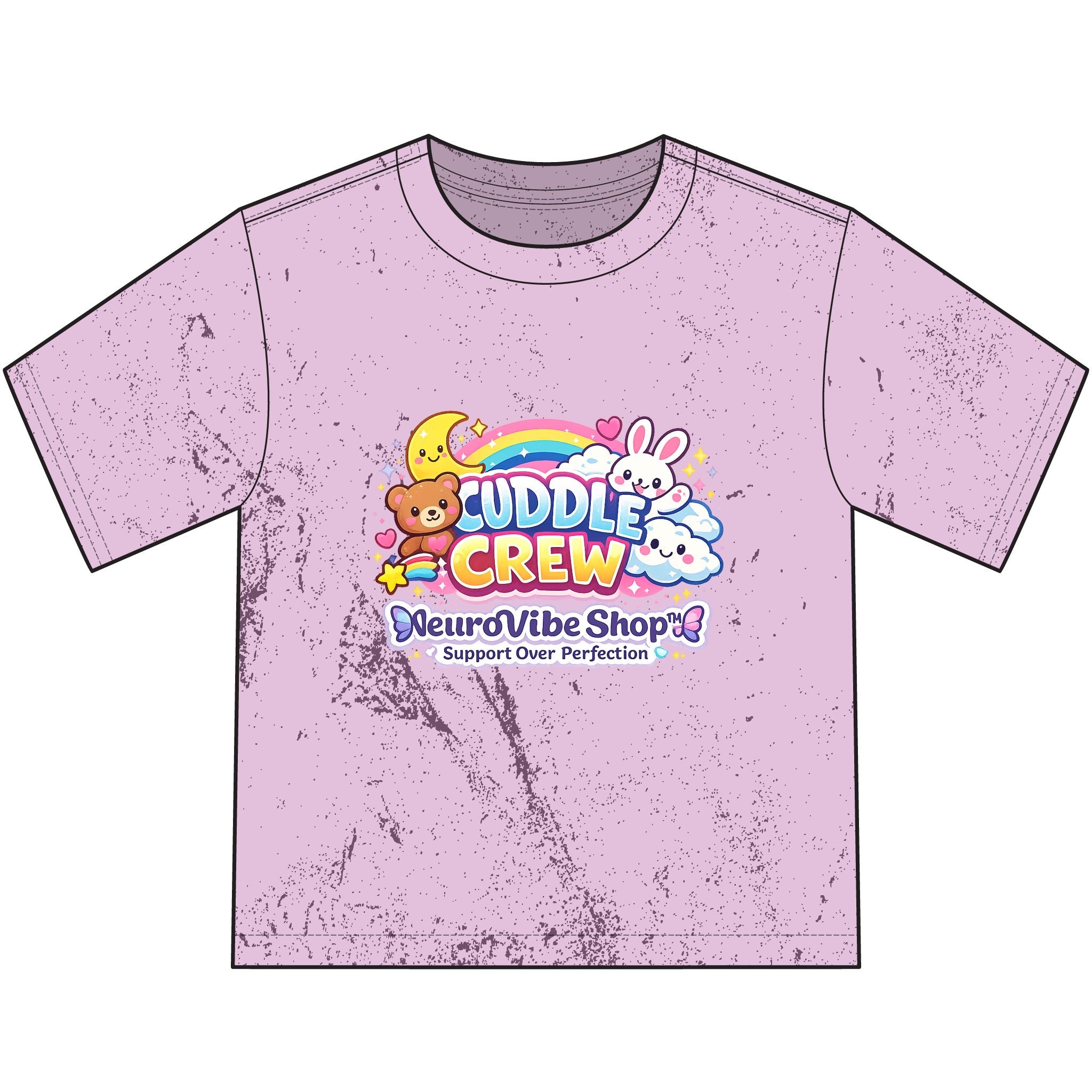 Cuddle Crew Youth T-Shirt | Currently on the Struggle Bus Back Print | NeuroVibe Shop™ Kids Mental Health Tee
