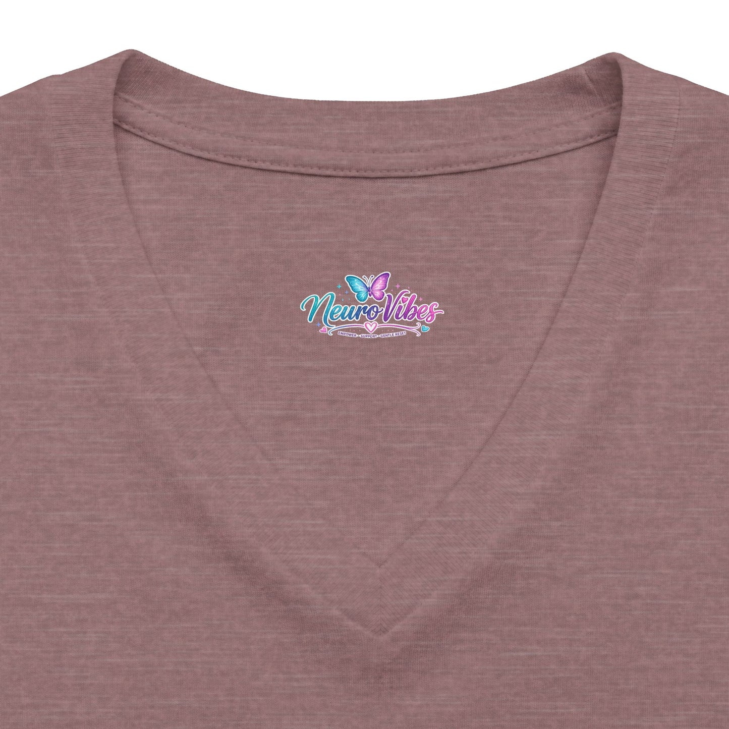 V‑Neck Tee — NeuroVibes Positive Affirmation T-Shirt | Choose Grace Over Perfection 💜🦋
