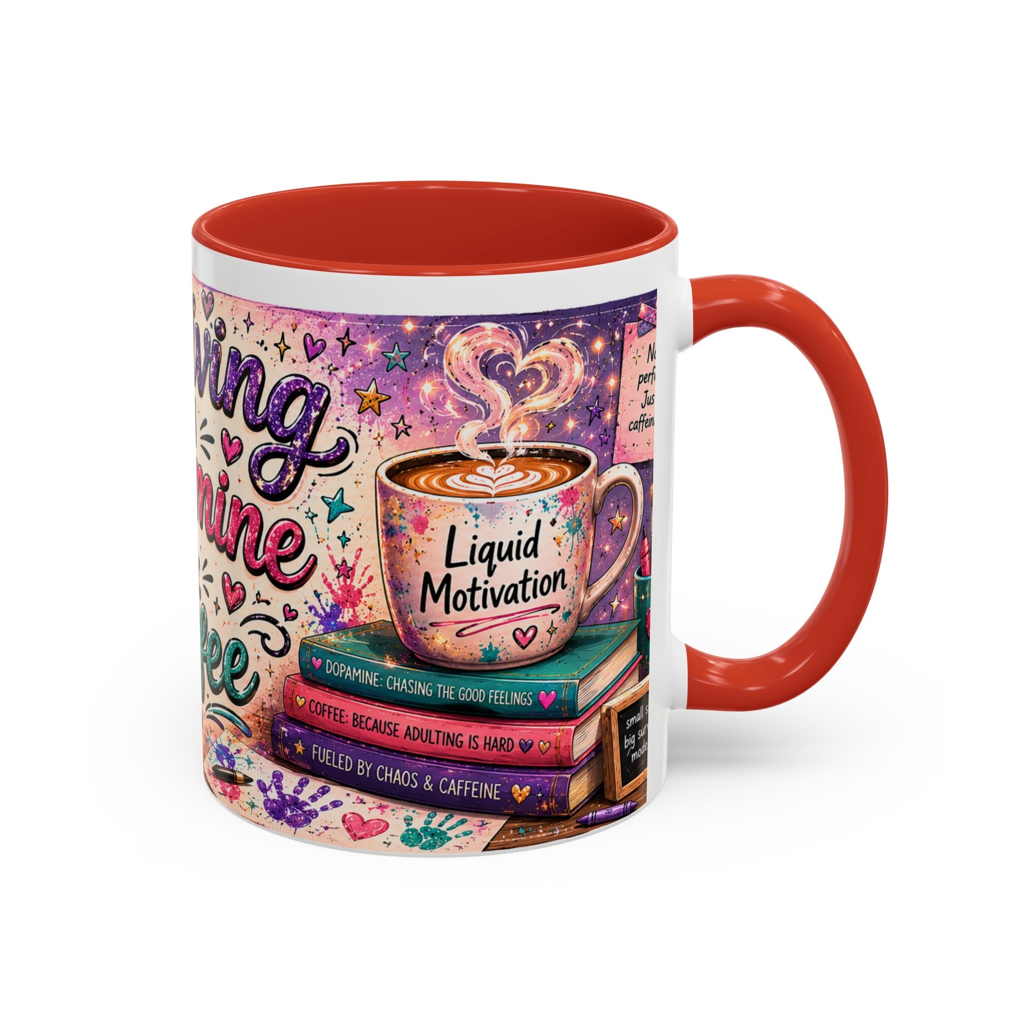 Surviving on Dopamine & Coffee Mug ☕ | Neurospicy Glitter Accent Cup | NeuroVibe Shop™