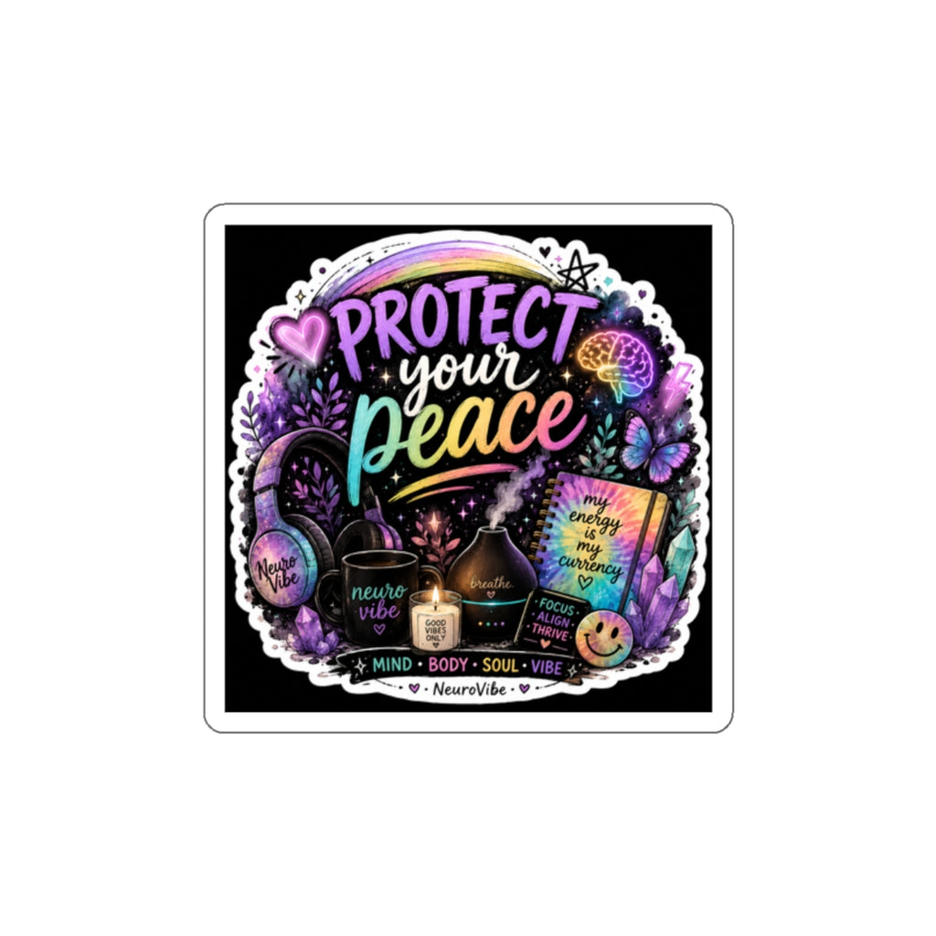 Protect Your Peace Sticker ✨ | Positive Vibes Vinyl Decal | NeuroVibe Shop™