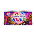 2026 Hello Kitty Vibes Desk Calendar | Tie Dye Cat Calendar | Monthly Inspirational Quotes | Colorful Kittens & Positive Vibes Gift