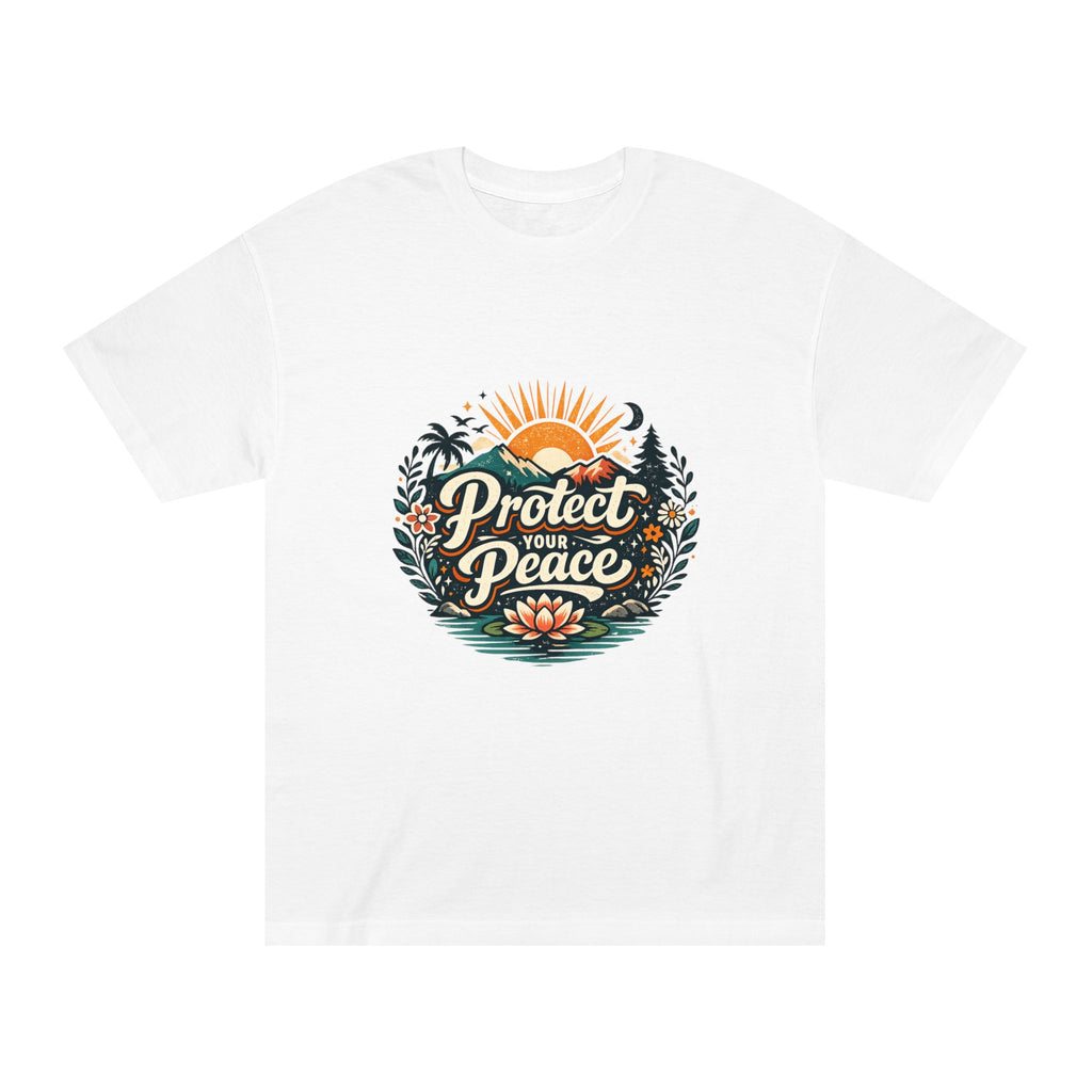 Protect Your Peace Tee 🌸 | Lotus Relaxation Graphic Tee | NeuroVibe Shop™