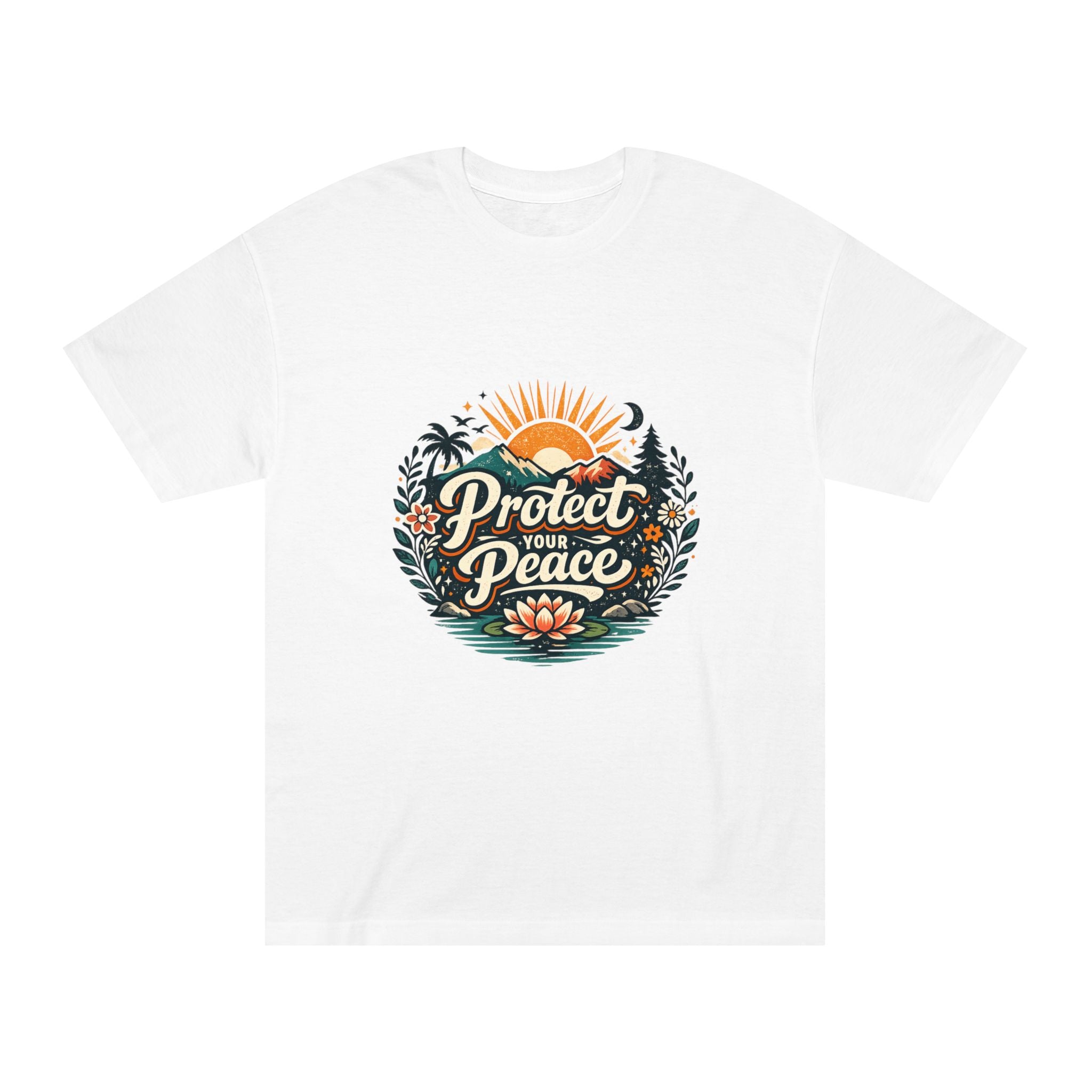 Protect Your Peace Tee 🌸 | Lotus Relaxation Graphic Tee | NeuroVibe Shop™
