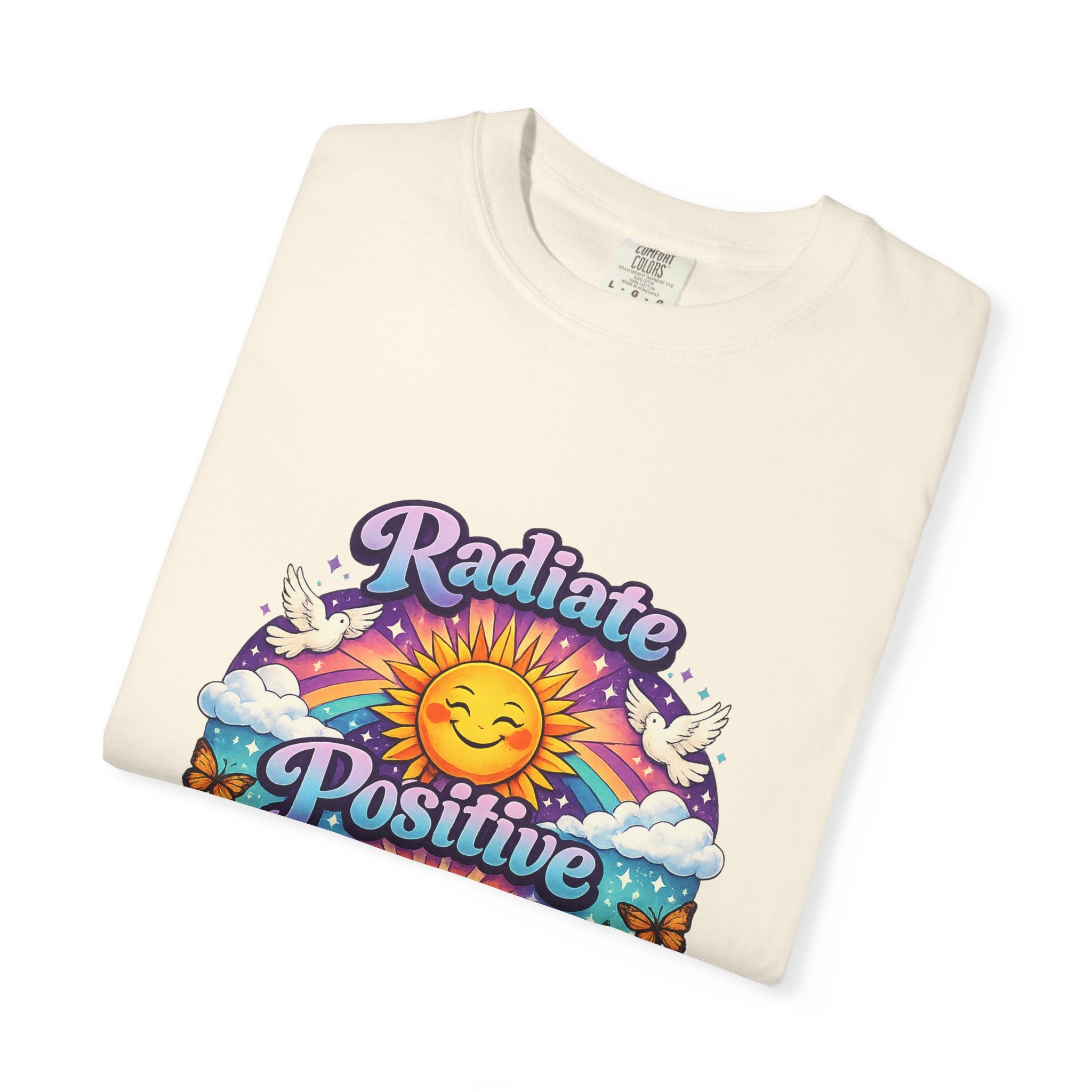 Radiate Positive Shirt – Groovy Purple & Teal Sunshine Floral Tee | Mental Health Awareness Gift