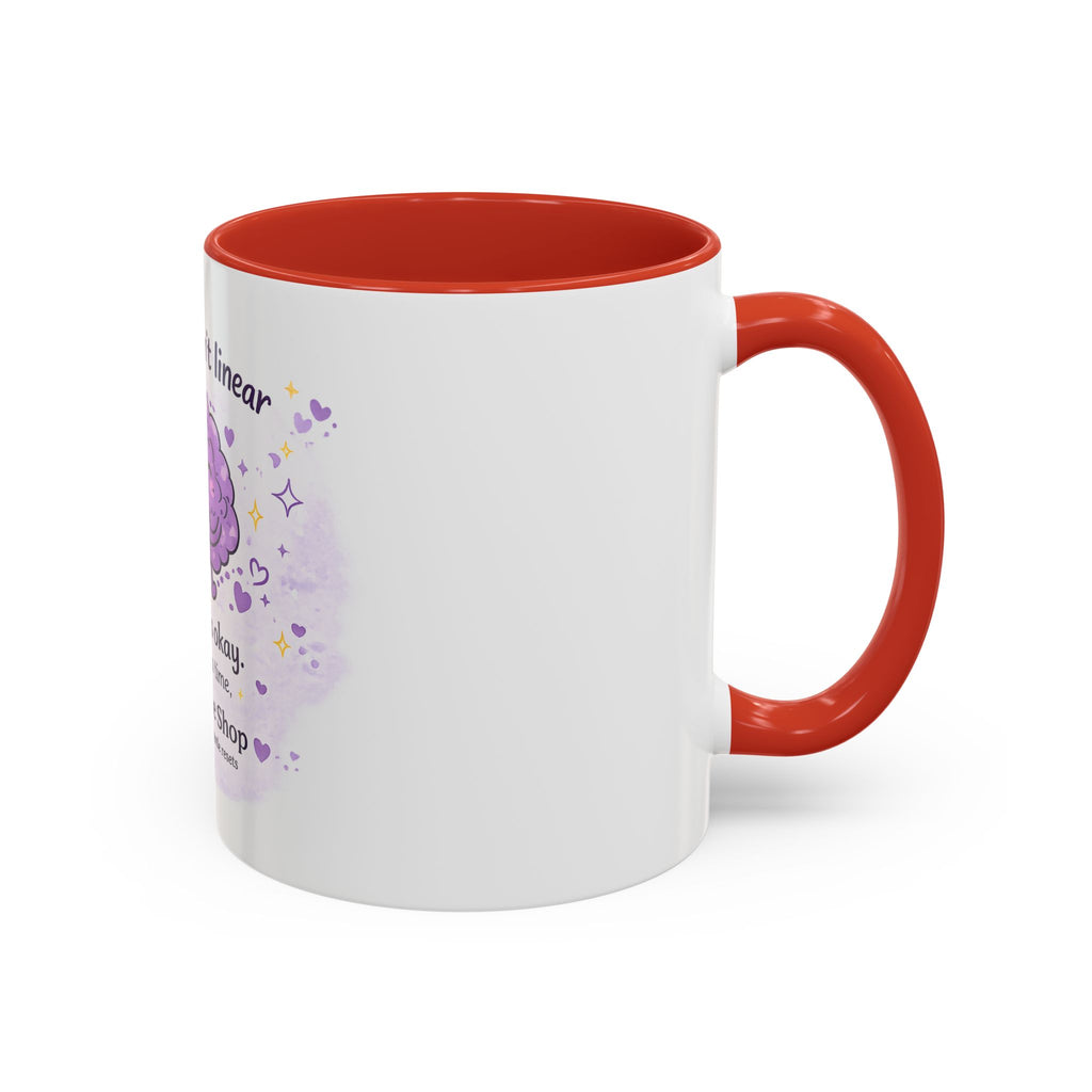 Healing Isn't Linear Coffee Mug | Cute Brain Tea/Coffee Cup, Mental Health Support Gift | NeuroVibe Shop™
